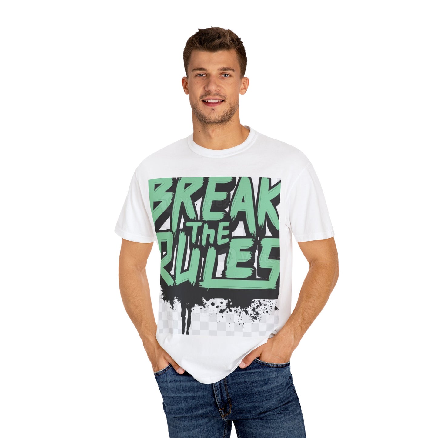 Unisex Garment-Dyed T-shirt - "Break the Rules" Graphic Tee for Creative Spirits