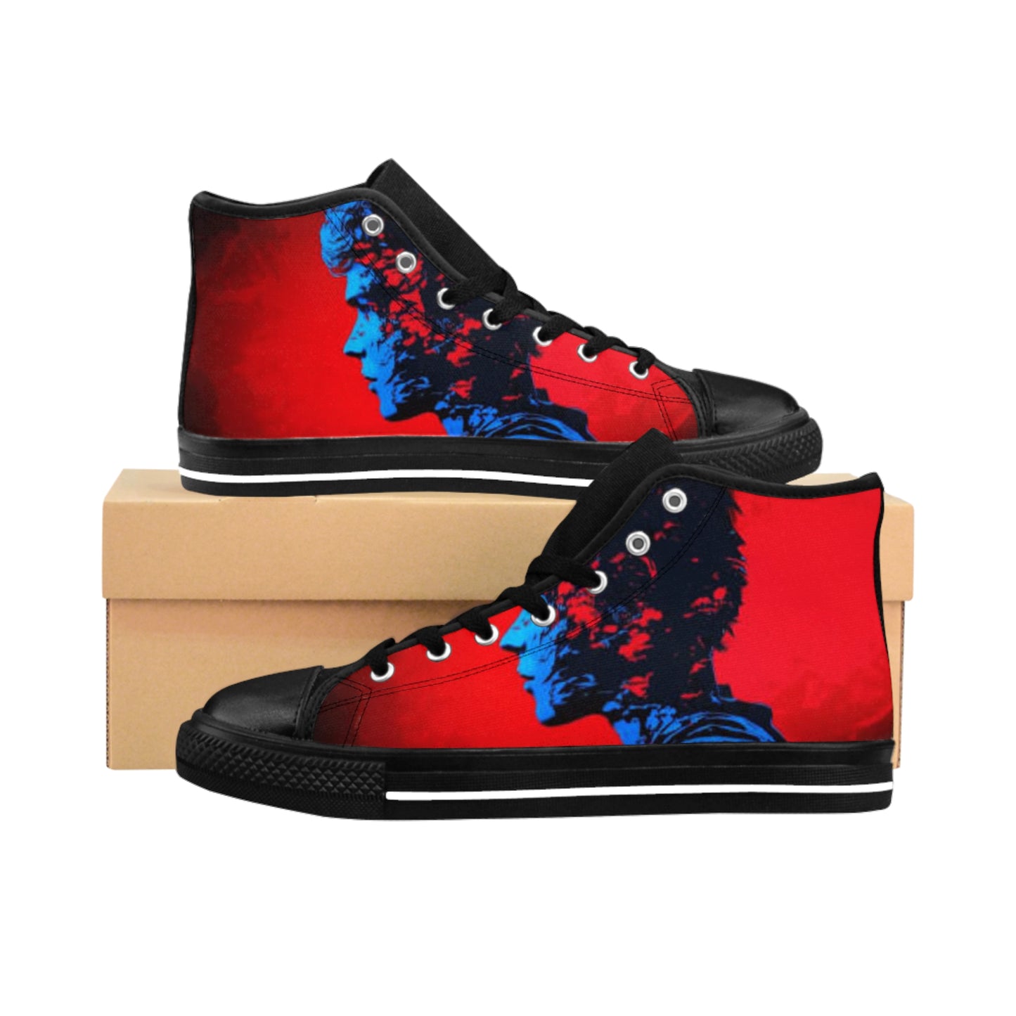 Stylish High-Top Sneakers with Artistic Design for Women