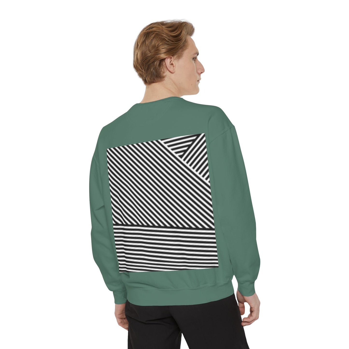 Unique Unisex Garment-Dyed Sweatshirt with Intricate Graphic Design