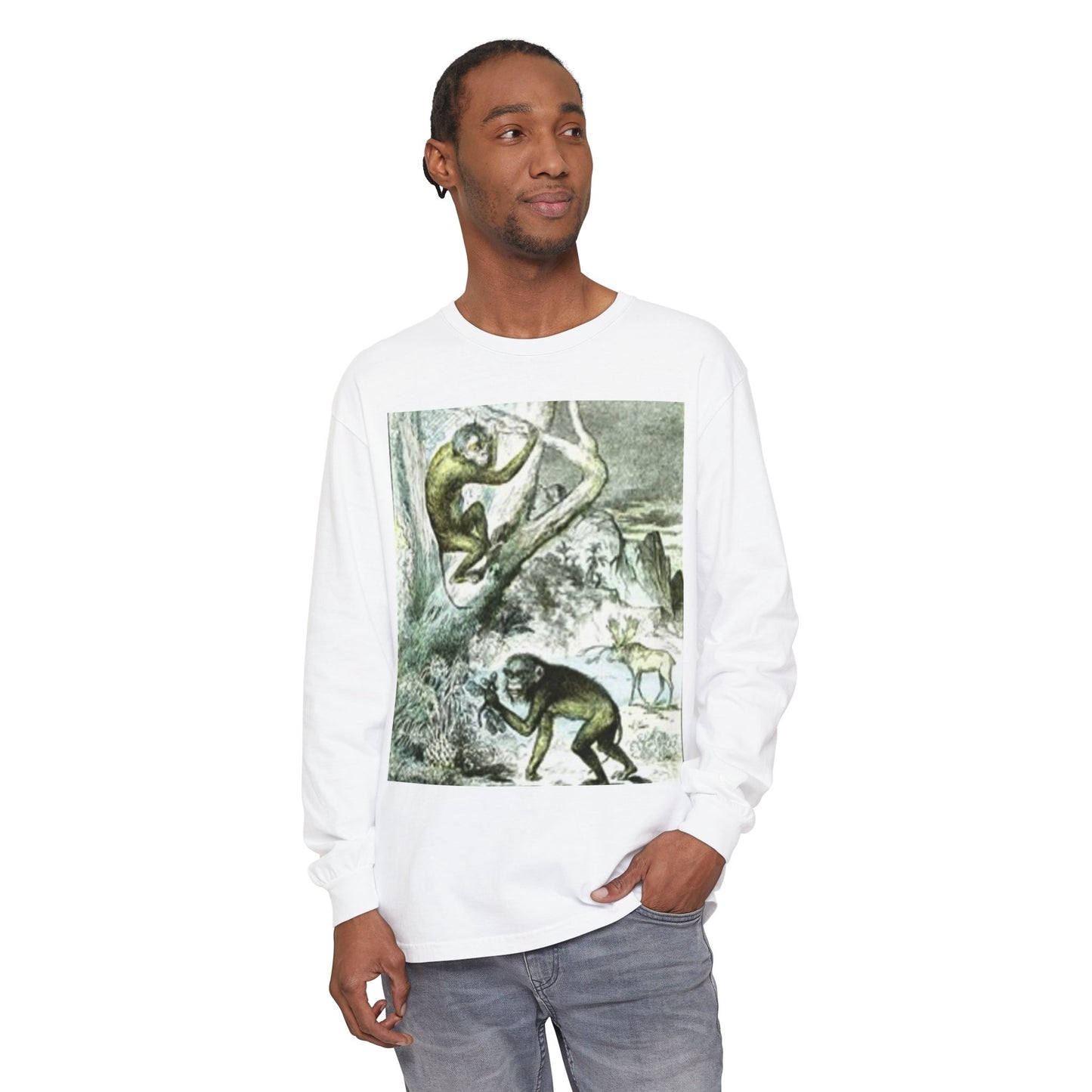 Graphic Long Sleeve T-Shirt - Bat Design for Halloween Lovers
