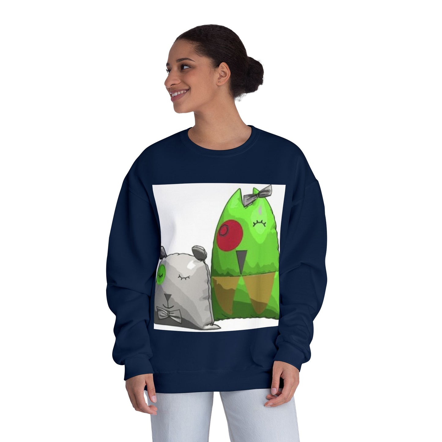 Cute Cartoon Monsters Unisex Crewneck Sweatshirt - Cozy Fun for All Ages