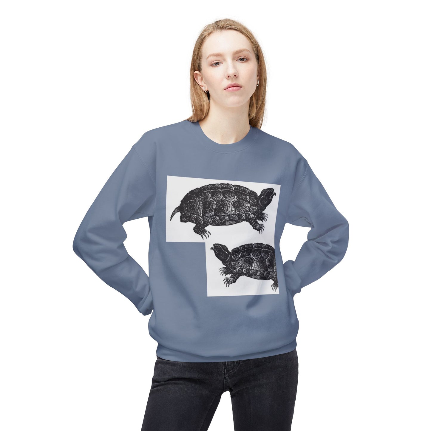 Vintage Turtle Graphic Fleece Crewneck Sweatshirt