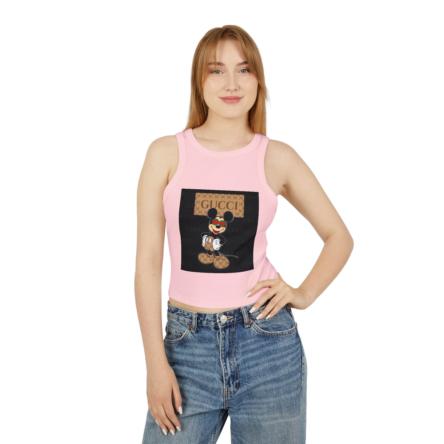 Trendy Women's Micro Rib Racer Tank Top - Stylish and Comfortable for Everyday Wear