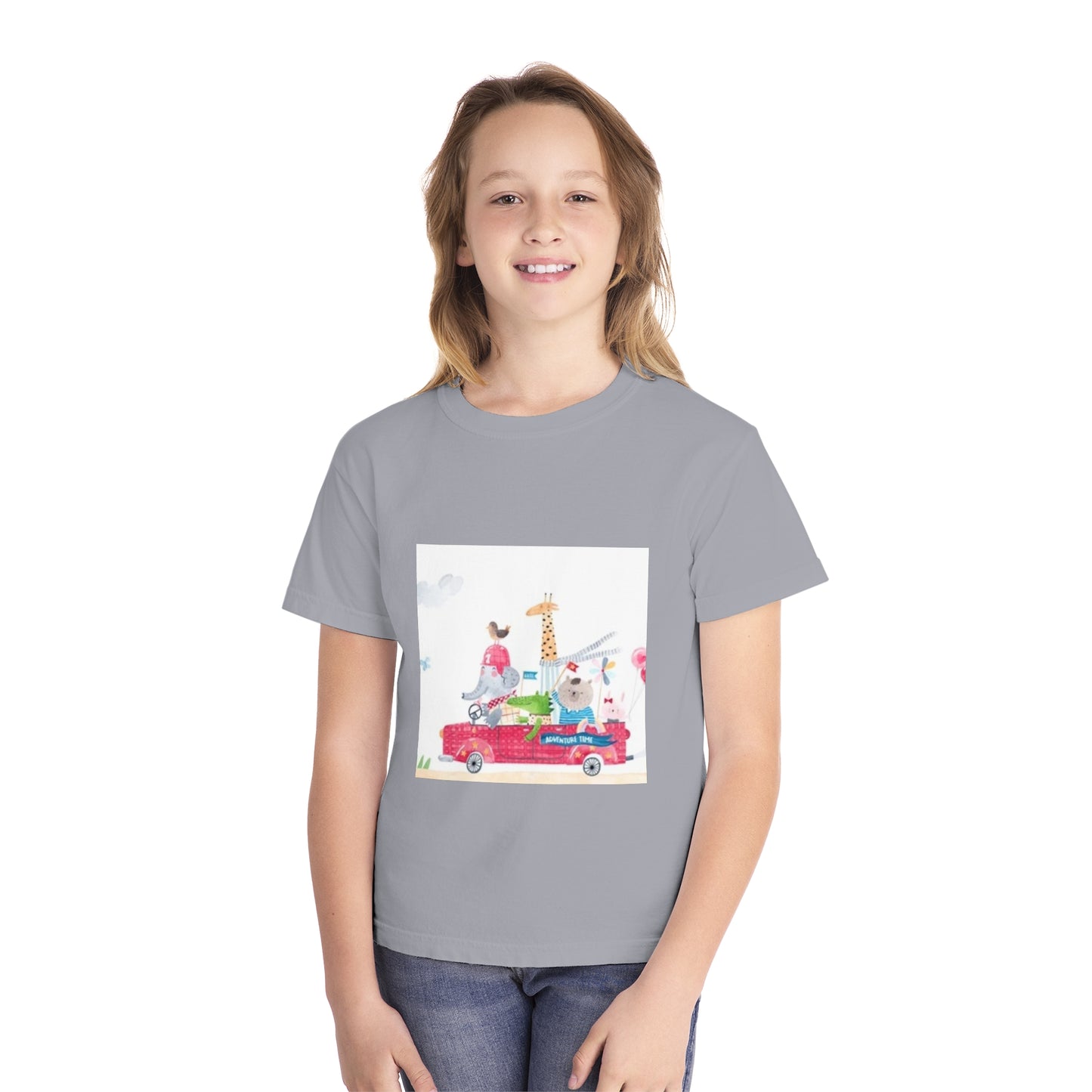 Fun Animal Adventure Youth Midweight Tee - Colorful Kids Tee for Playtime