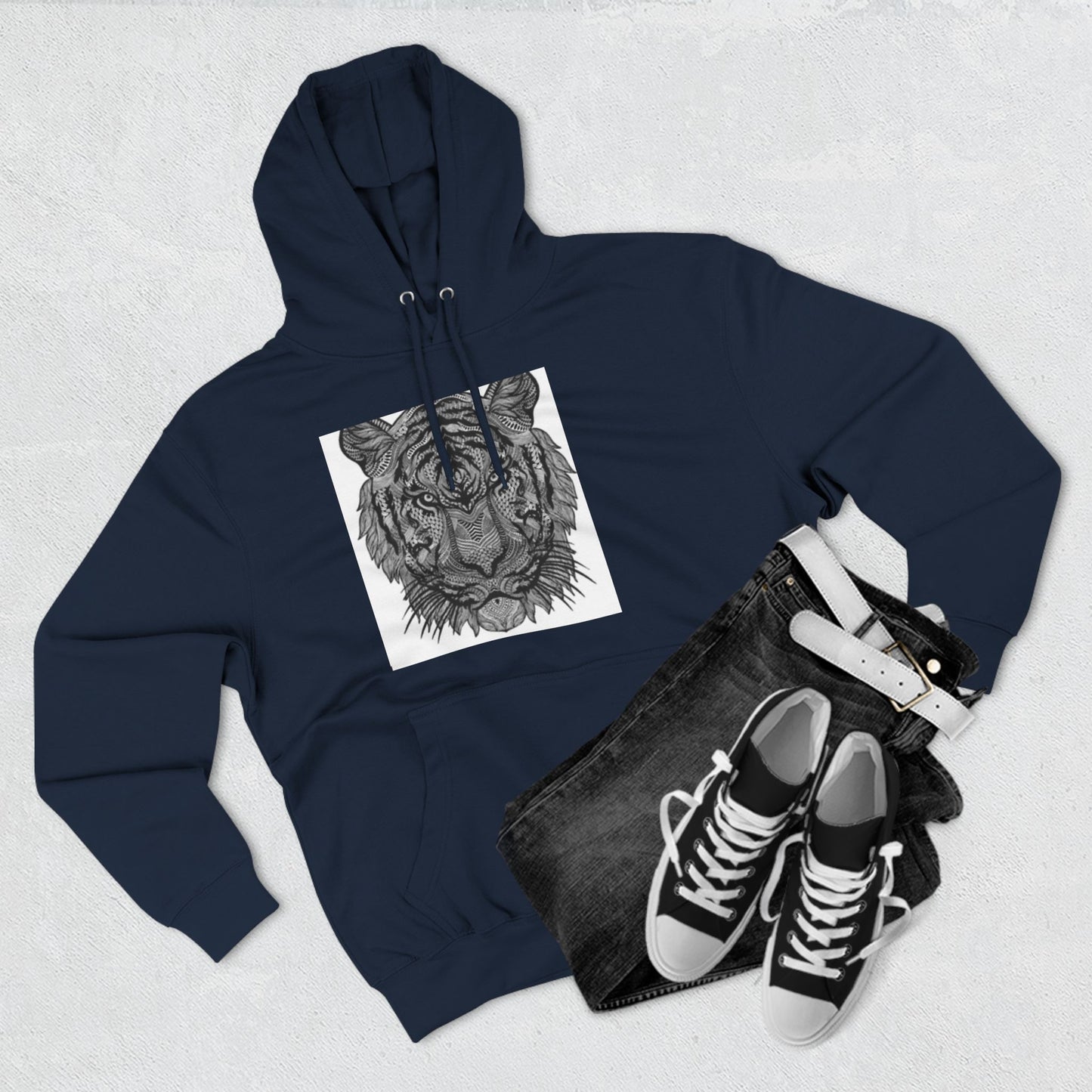 Majestic Tiger Hoodie - Cozy Three-Panel Fleece for Wildlife Lovers