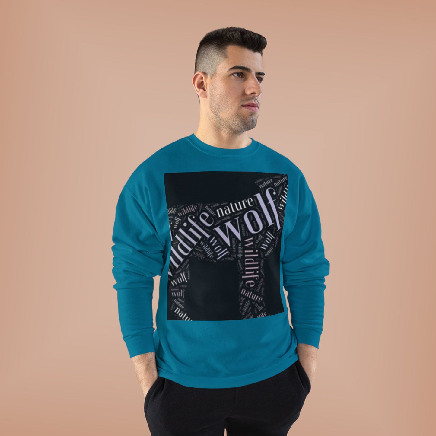 Unisex Eco-Friendly Wolf Graphic Crewneck Sweatshirt - Nature Lover Gift