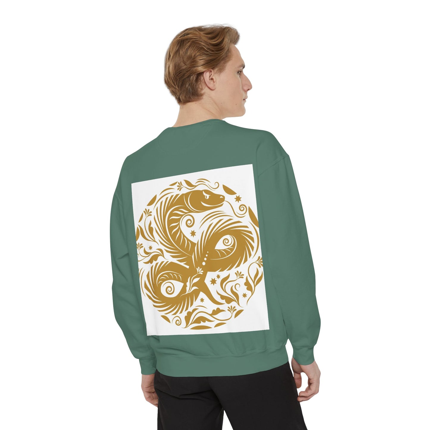 Cultural Vibe Unisex Garment-Dyed Sweatshirt - Tribal Mask & Animal Design