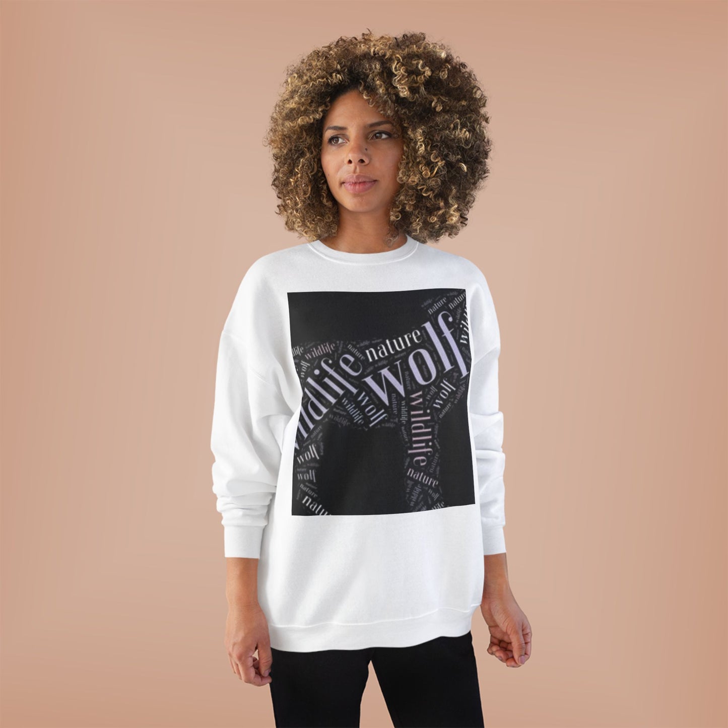Unisex Eco-Friendly Wolf Graphic Crewneck Sweatshirt - Nature Lover Gift