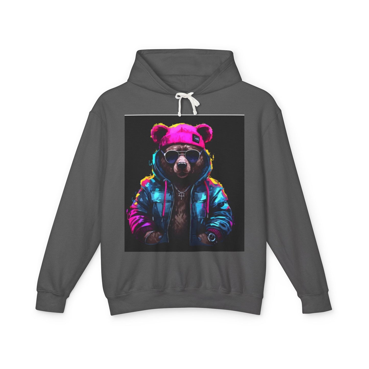 Cool Bear Hoodie - Unisex Lightweight Hooded Sweatshirt with Funky Design