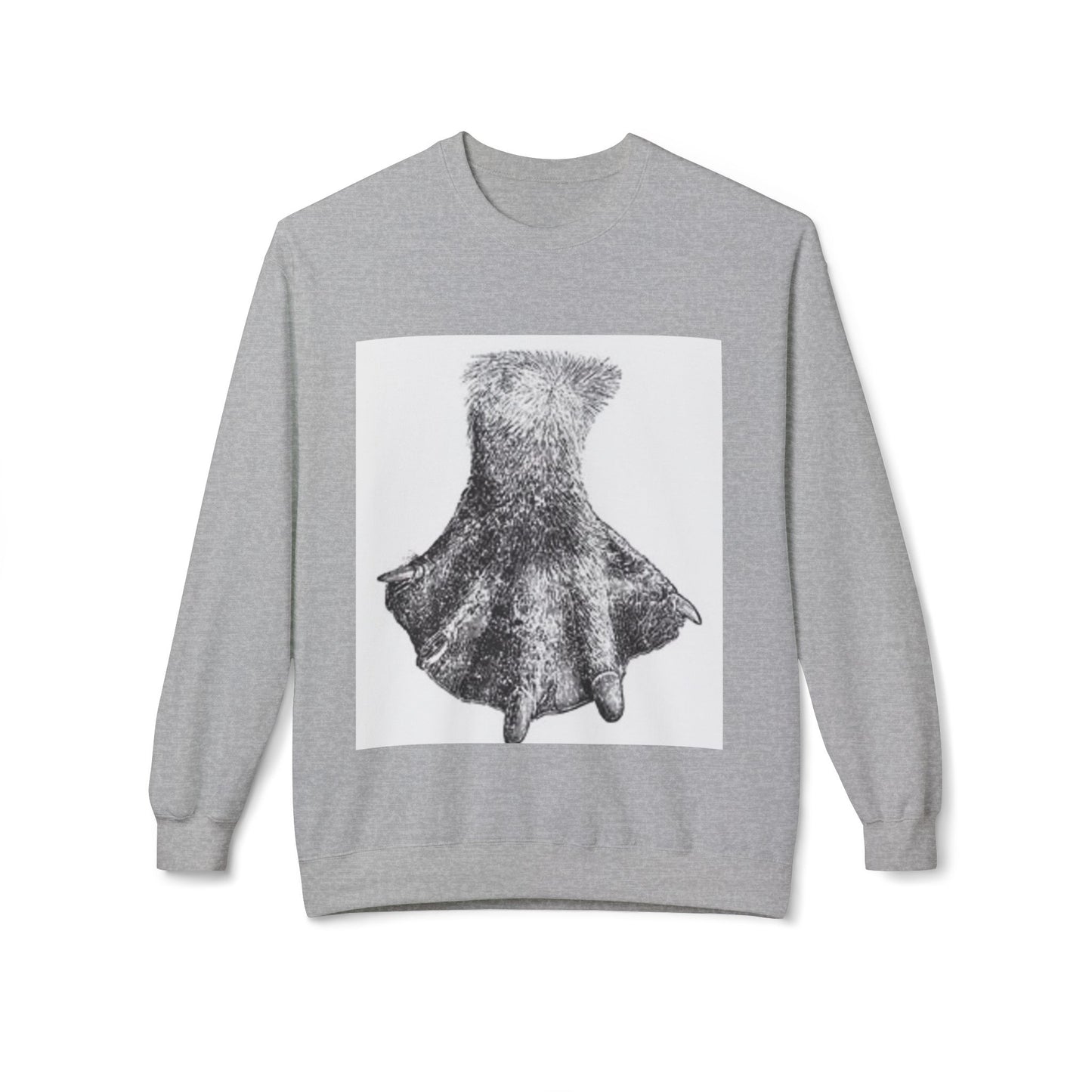 Artistic Fleece Crewneck Sweatshirt with Unique Dress Design