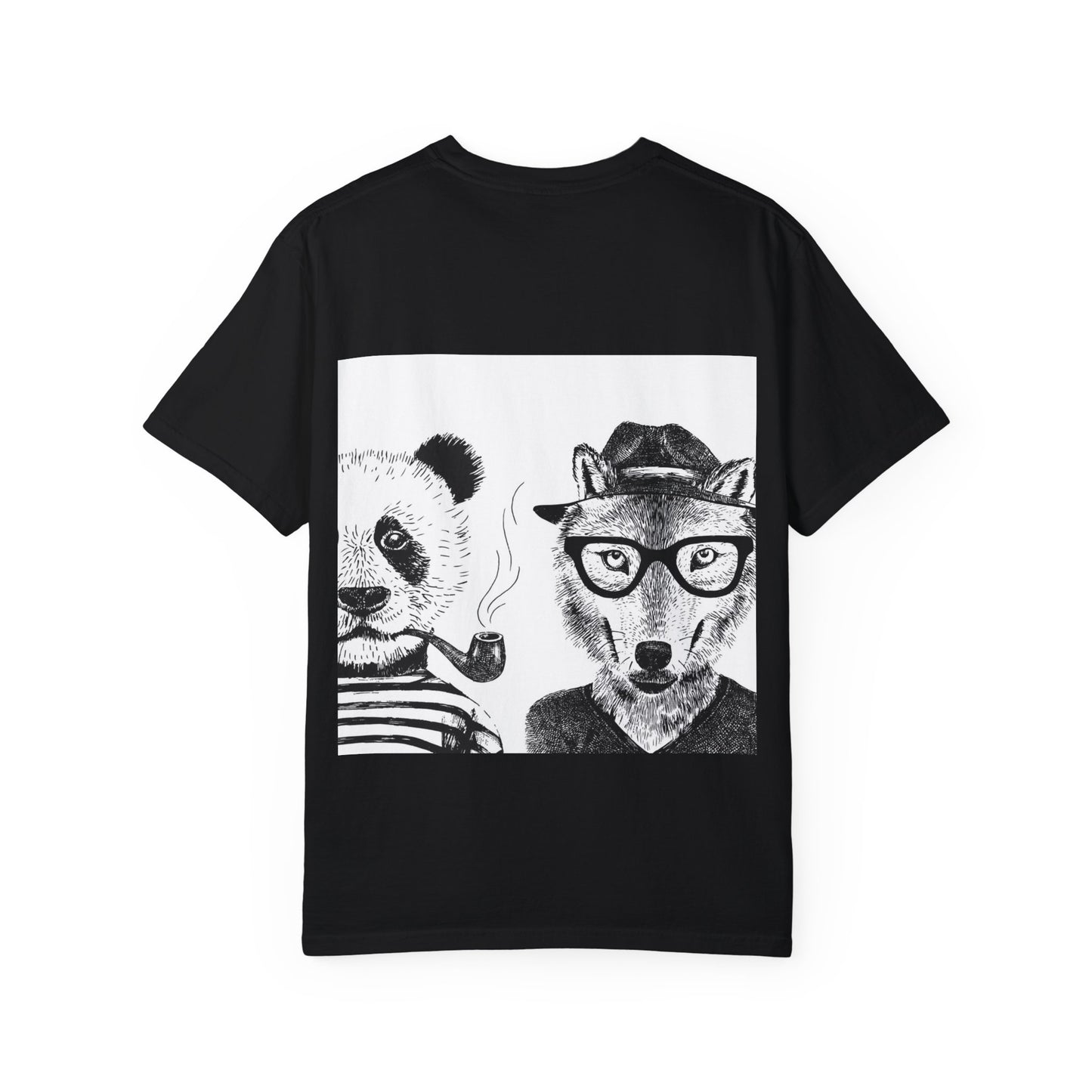 Whimsical Animals Graphic T-Shirt - Cool Fox & Panda Design
