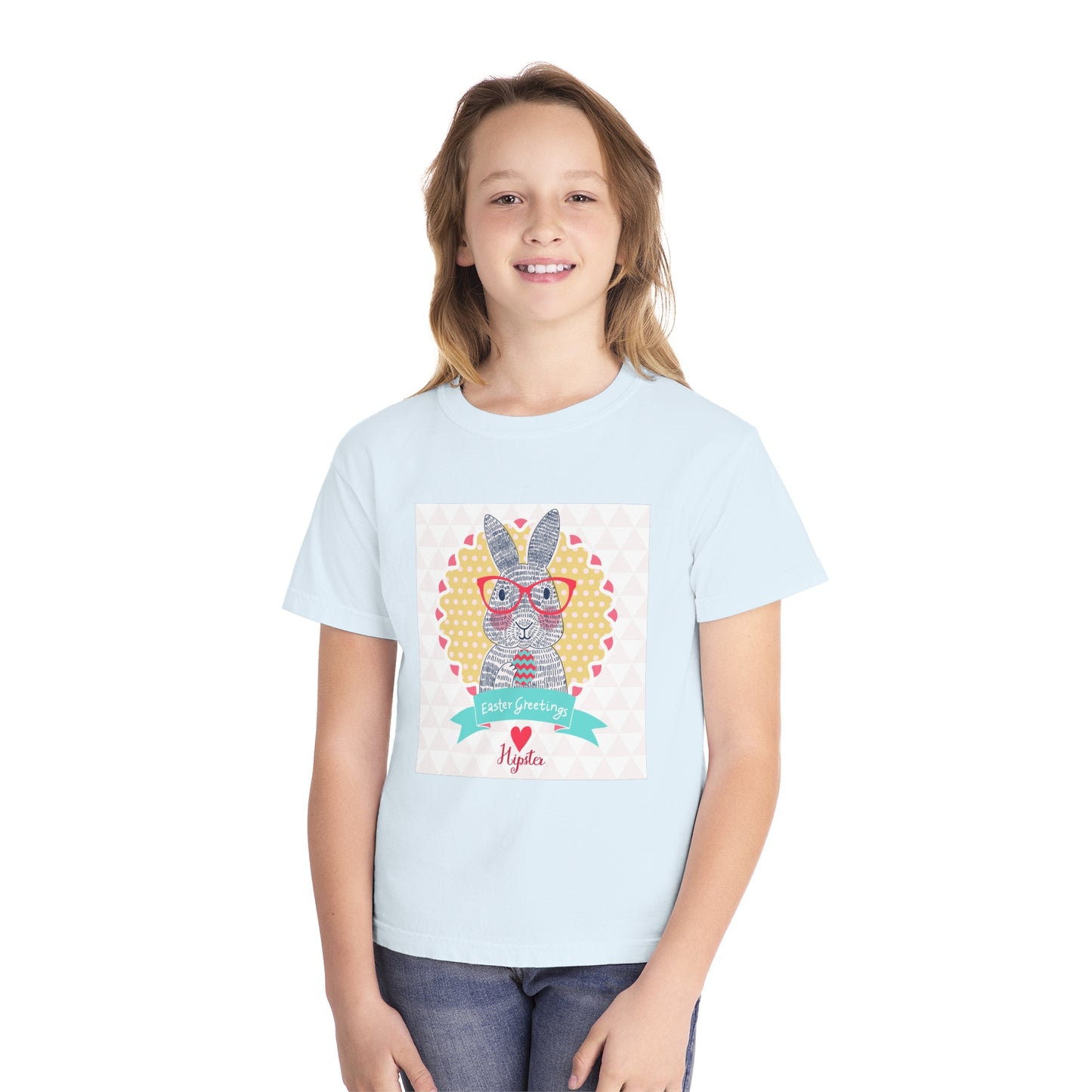 Youth Easter Bunny Tee - 'Easter Greetings' Design
