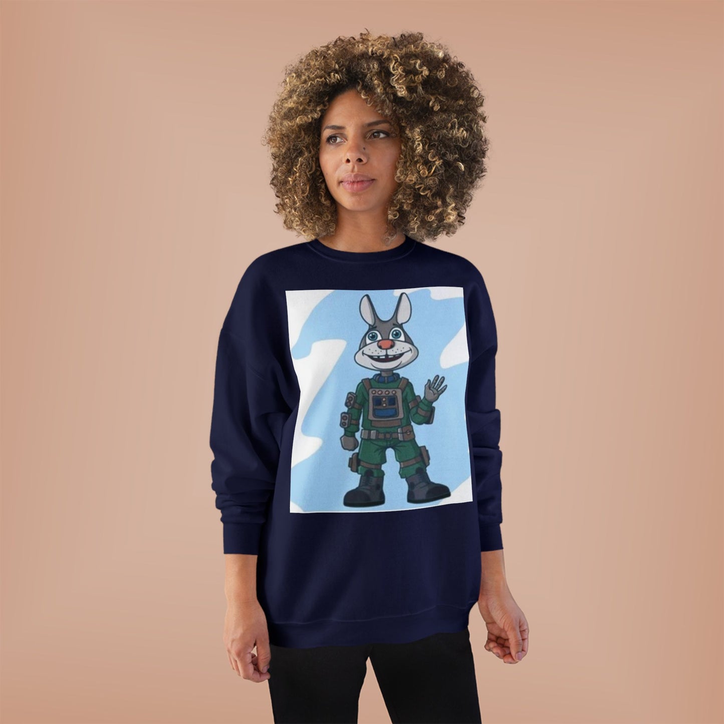 Unisex EcoSmart® Crewneck Sweatshirt - Playful Cartoon Character Design