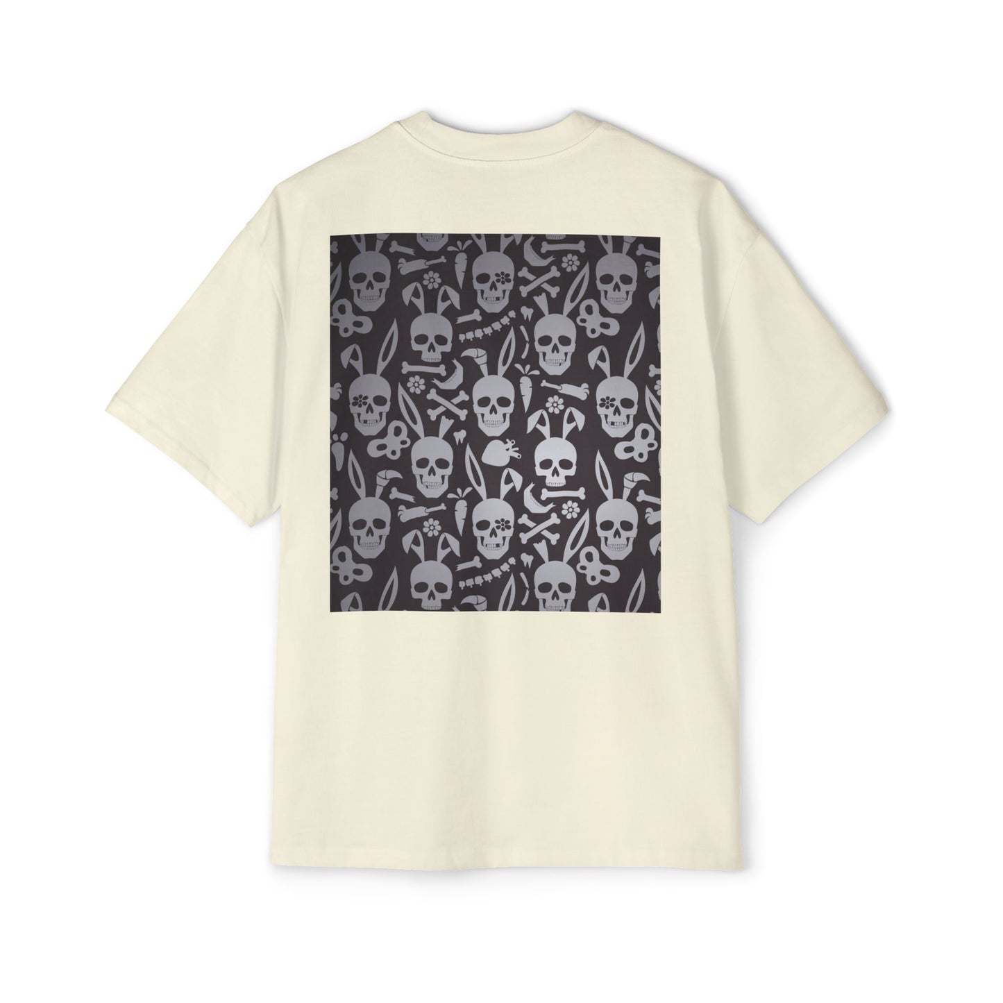 Men's Heavy Oversized Tee - Bold Eagle and Skull Print