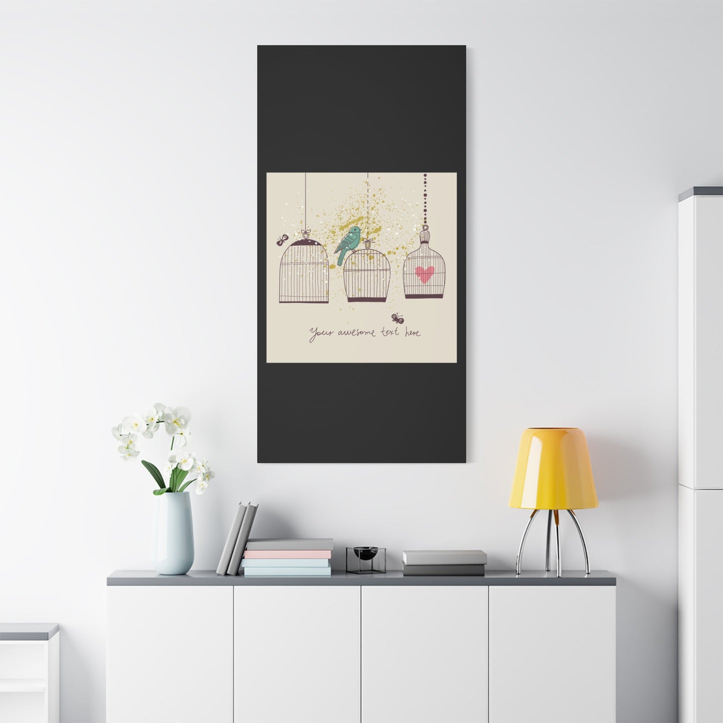 Whimsical Birdcage Canvas Wall Art - Personalized Home Decor