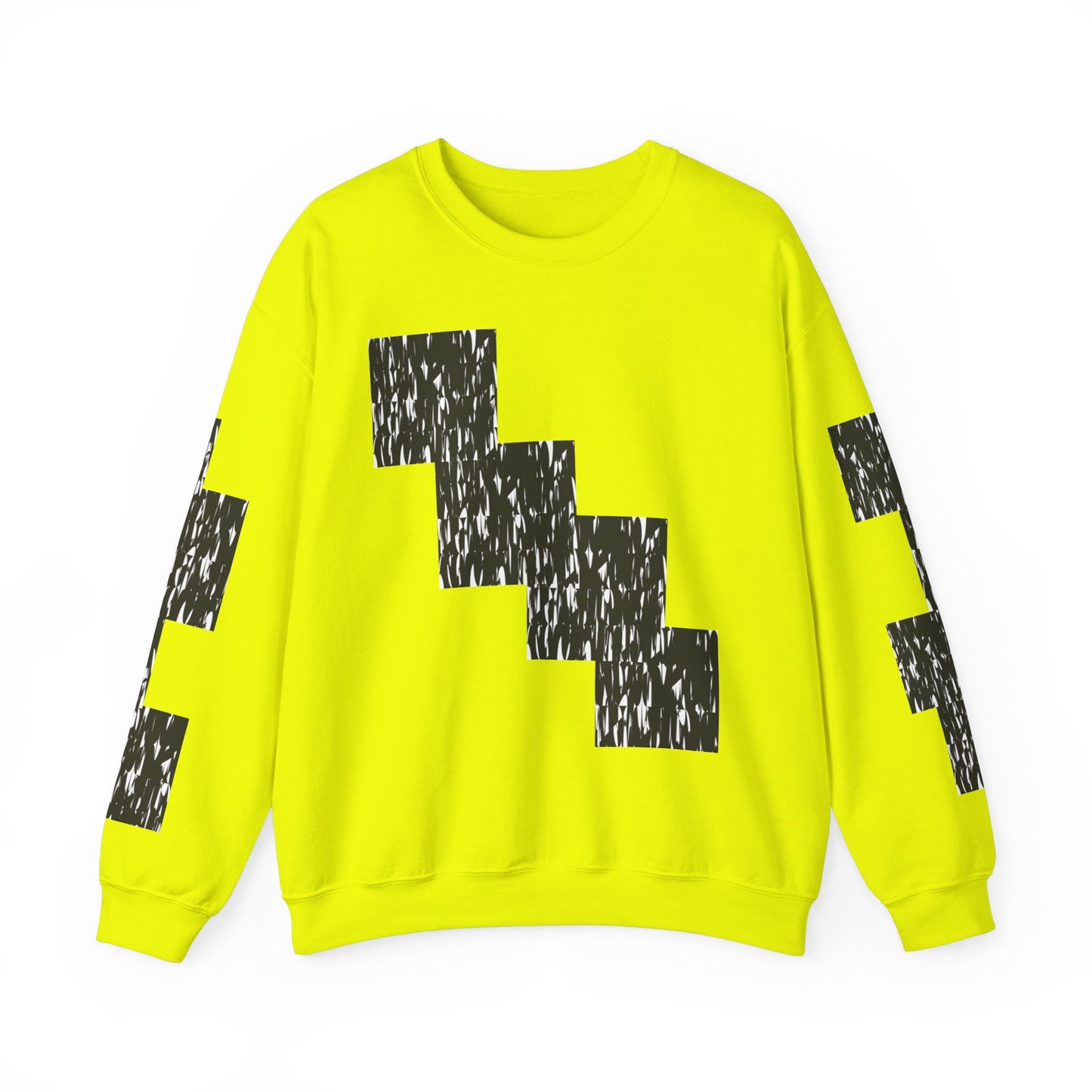 Trendy Graphic Crewneck Sweatshirt | Modern Abstract Black & White Design