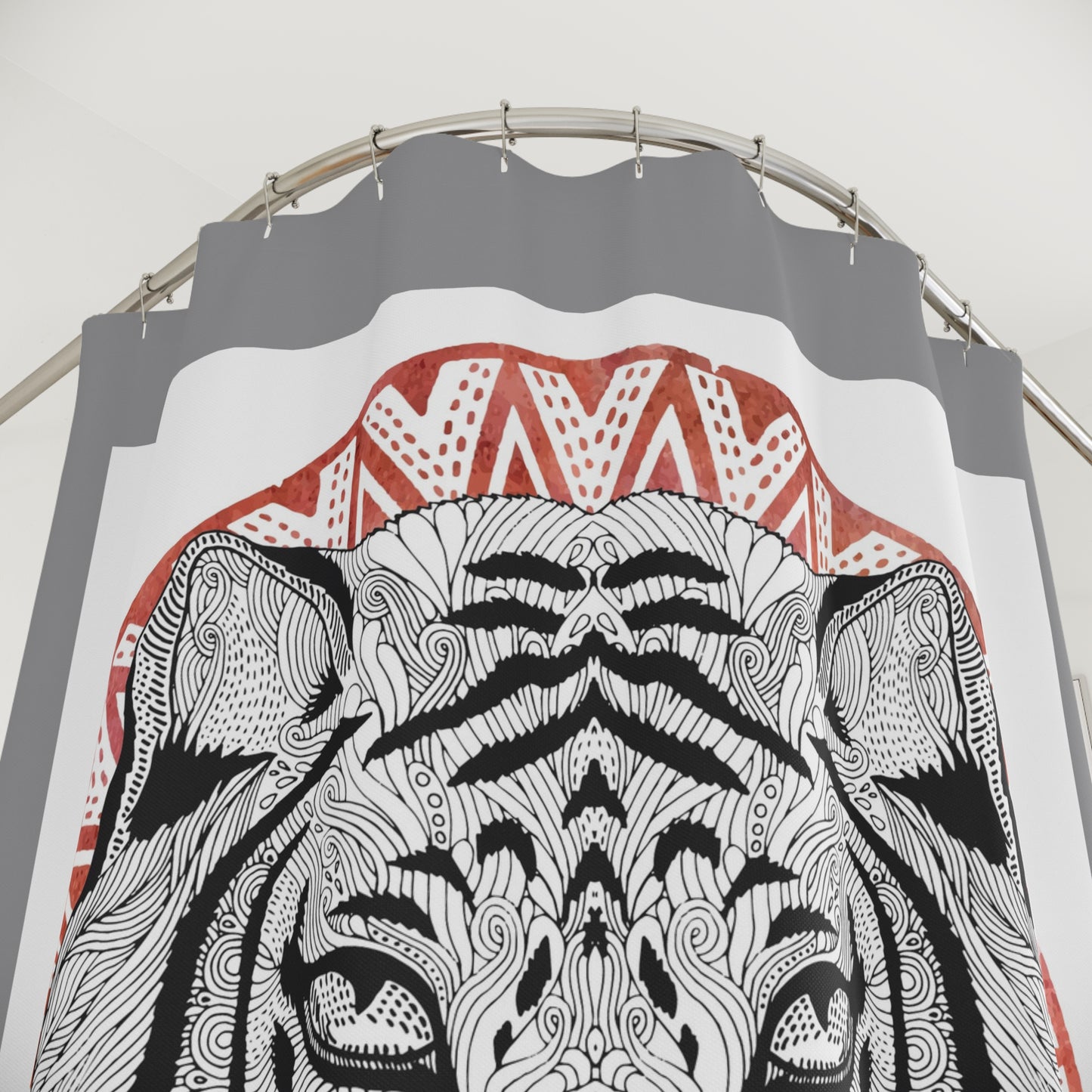 Majestic Tiger Shower Curtain – Bohemian Bathroom Decor