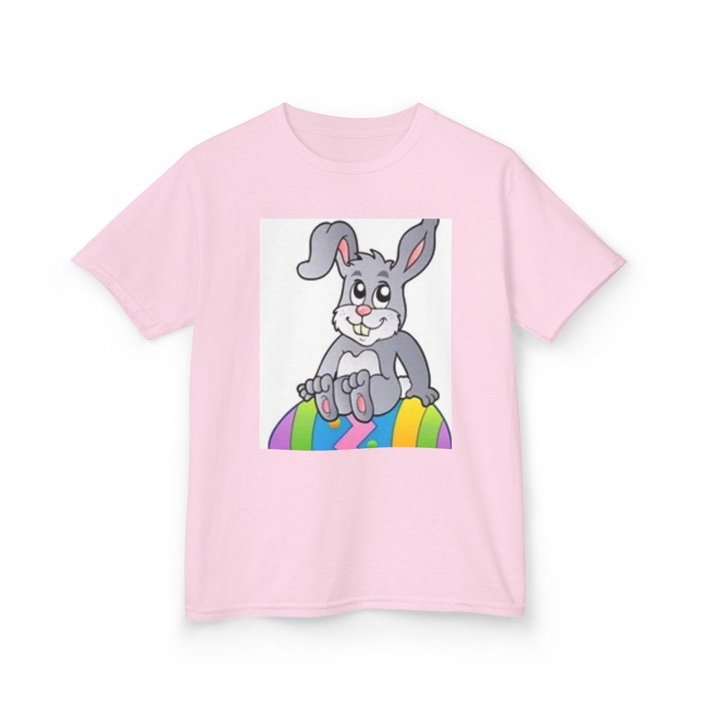 Colorful Bunny Kids Heavy Cotton Tee - Fun Spring T-Shirt for Easter Celebrations