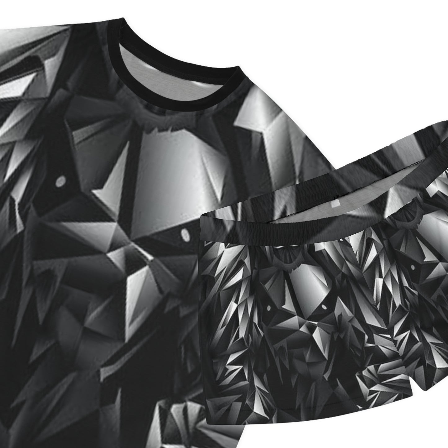 Stylish Black Geometric Women's Pajama Set | Short Sleeves & Shorts | Cozy Sleepwear