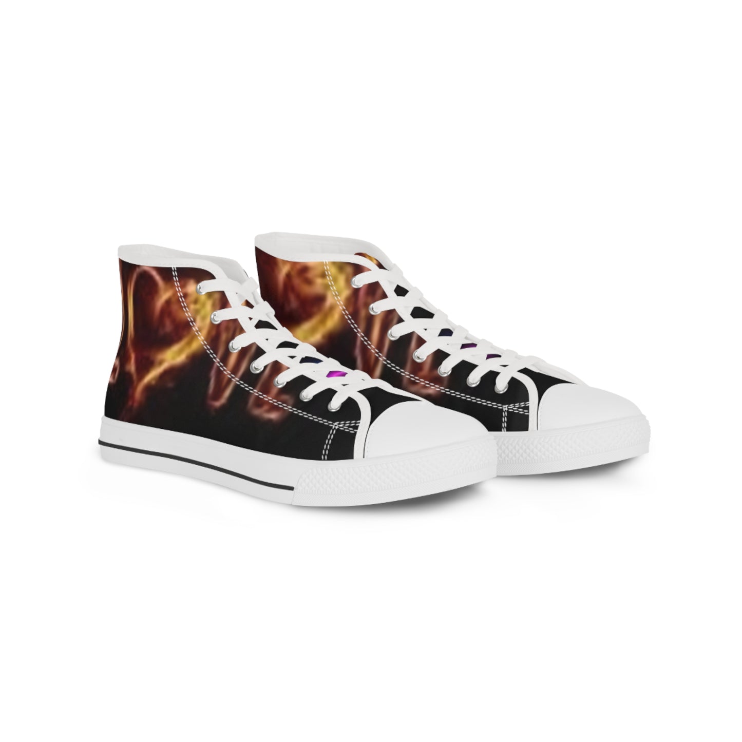 Men's High Top Flame-Print Sneakers - Stylish & Trendy Footwear