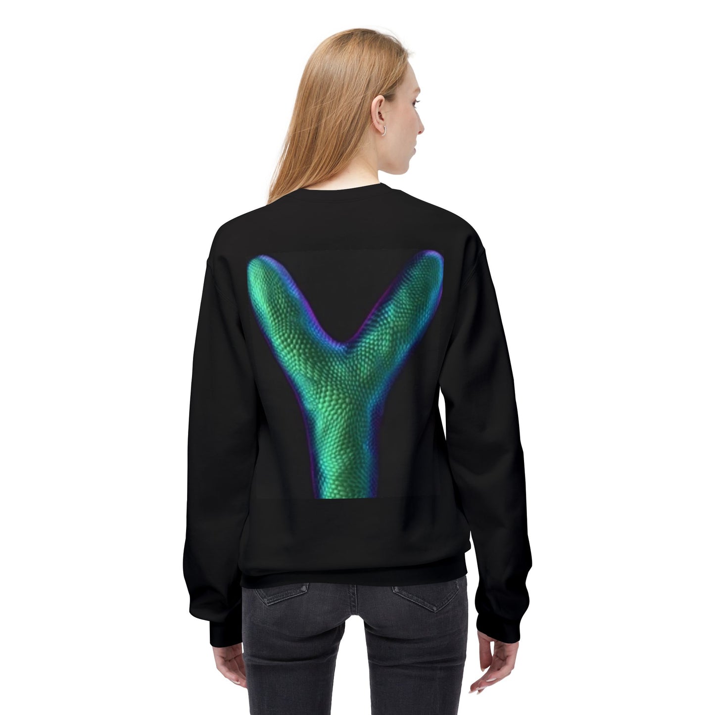 Unisex Y Graphic Fleece Crewneck Sweatshirt - Cozy Modern Style