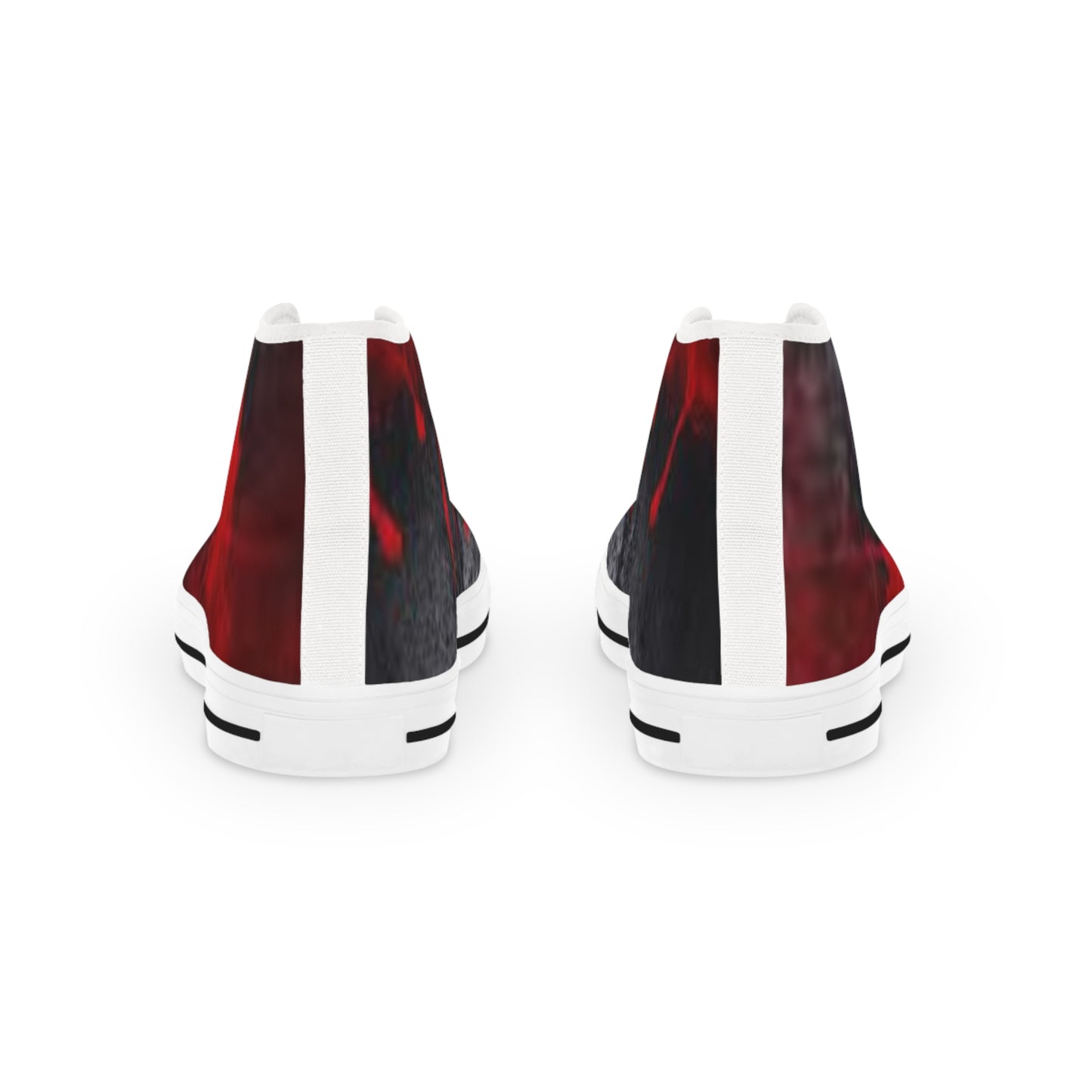 Men's High Top Sneakers - Vibrant Red and Black Design