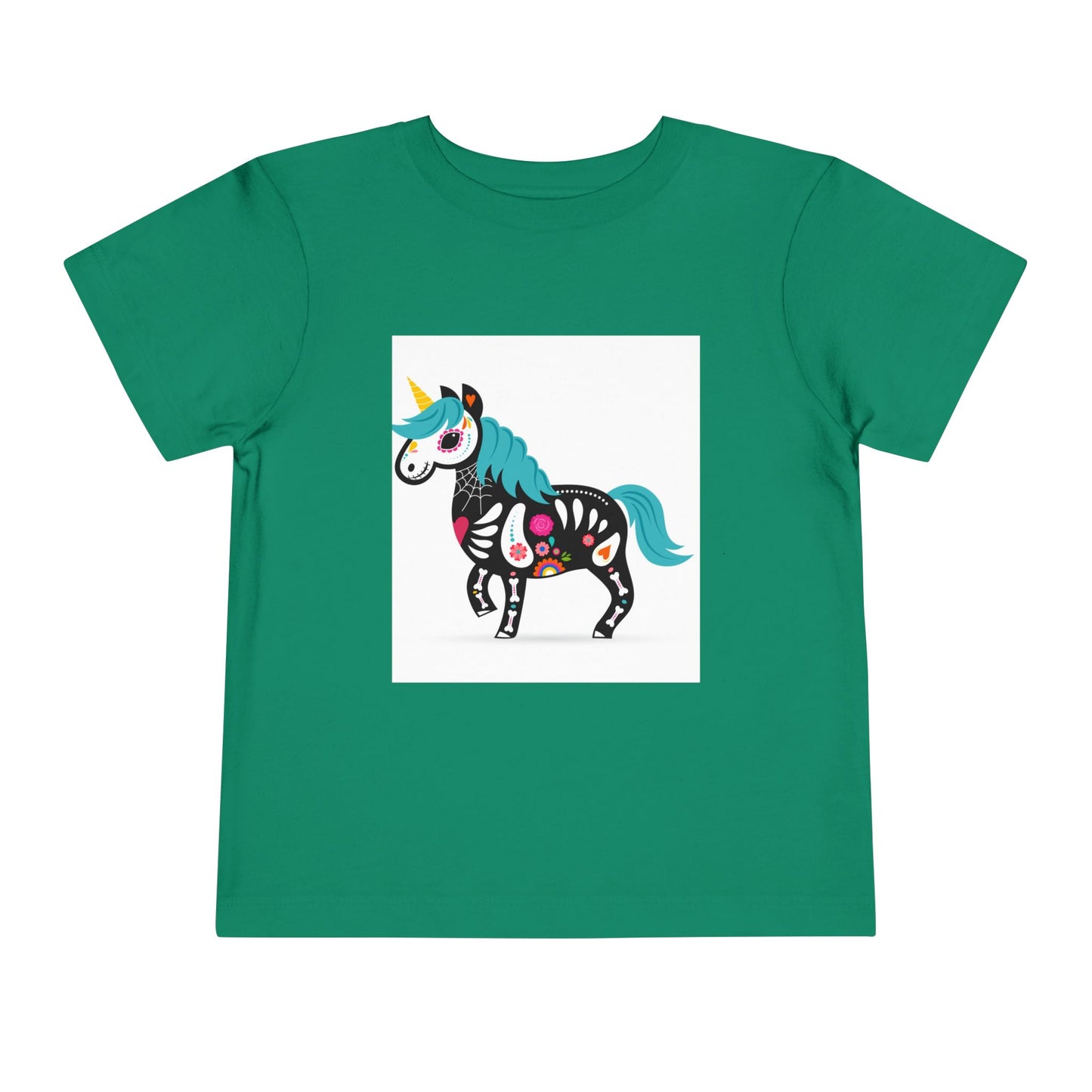 Toddler Skeleton Unicorn Tee - Cute Halloween Short Sleeve Shirt