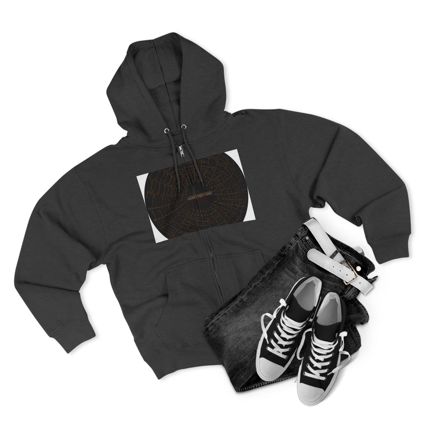 Unisex Zip Hoodie with Spider Web Design - Cozy Fashion for Halloween and Everyday Wear