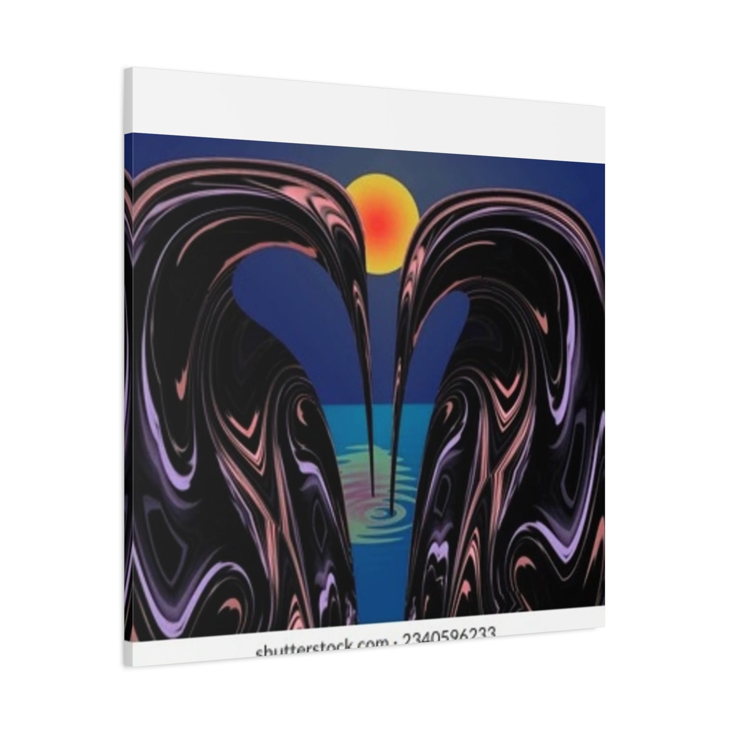Romantic Abstract Canvas Art - Heart-Shaped Design for Home Decor
