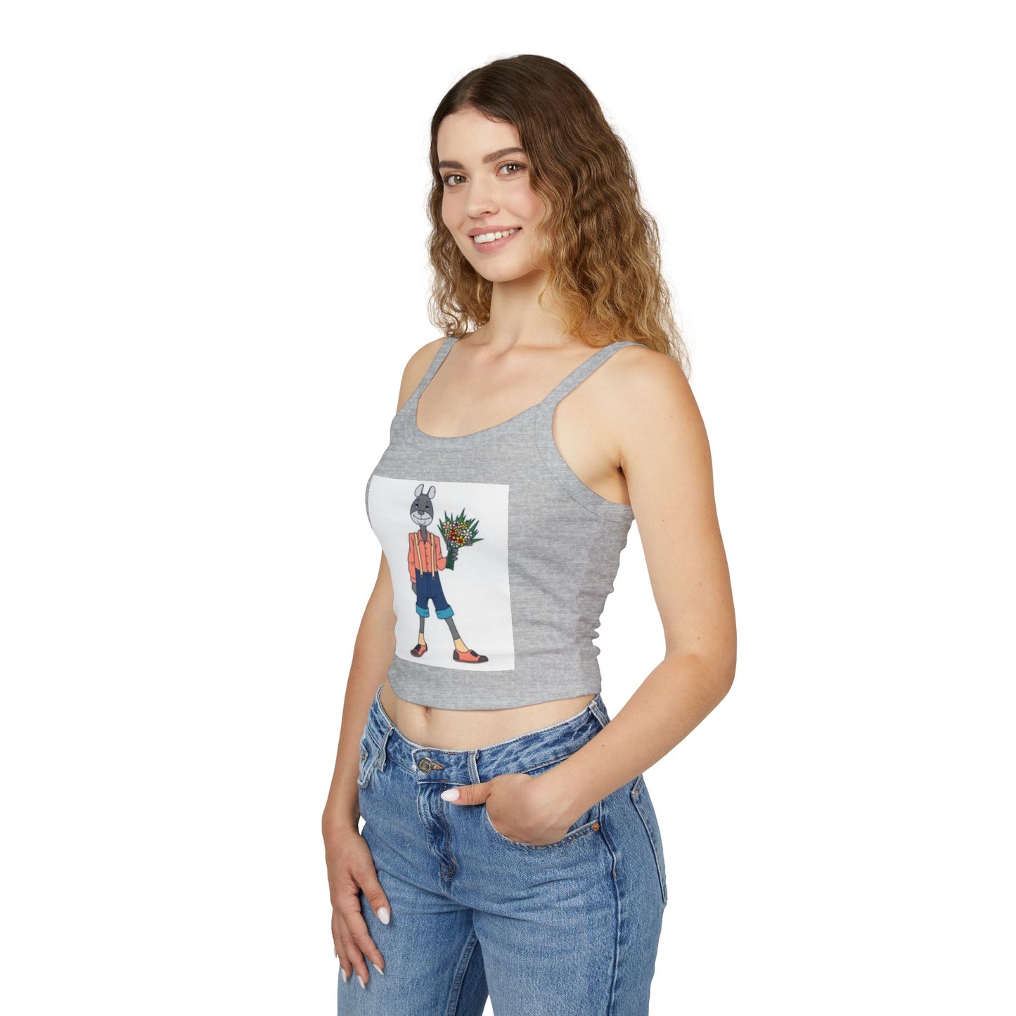 Whimsical Rabbit Floral Tank Top for Women