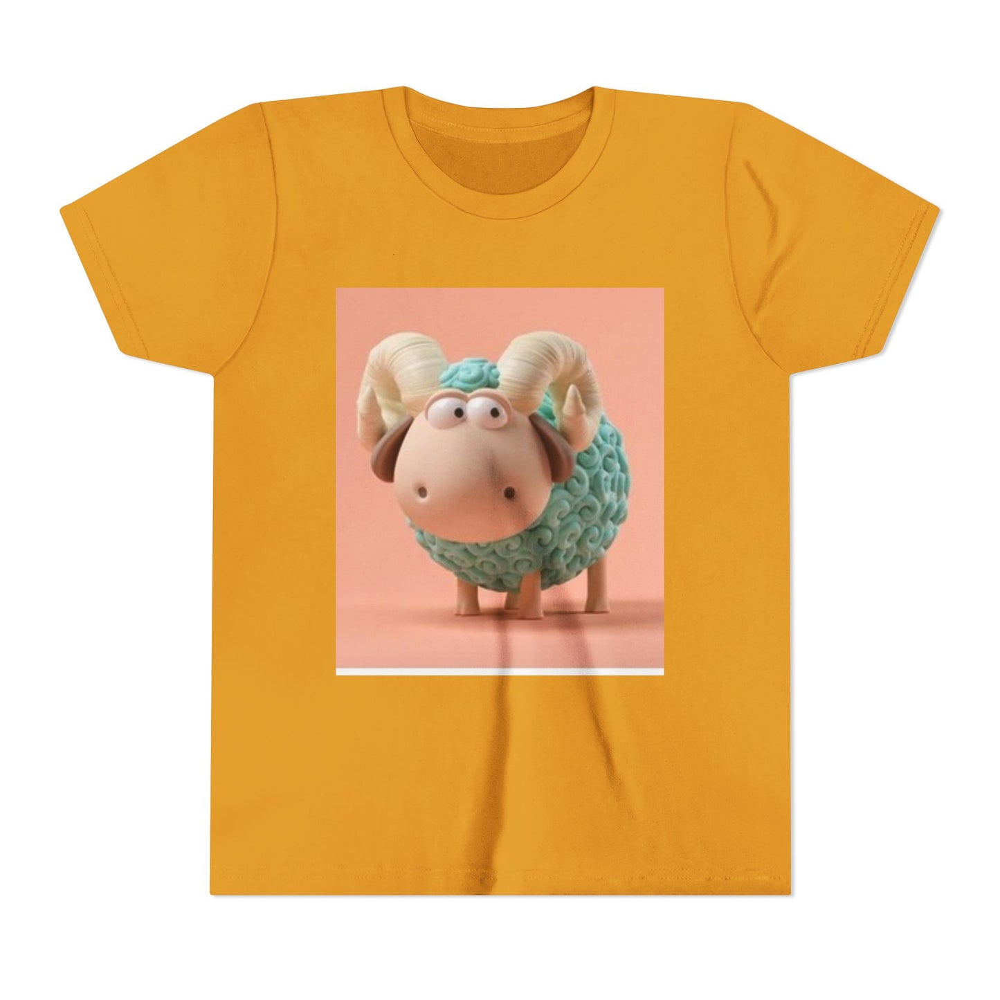Cute Cartoon Sheep Youth Short Sleeve Tee - Fun and Whimsical Kids Shirt