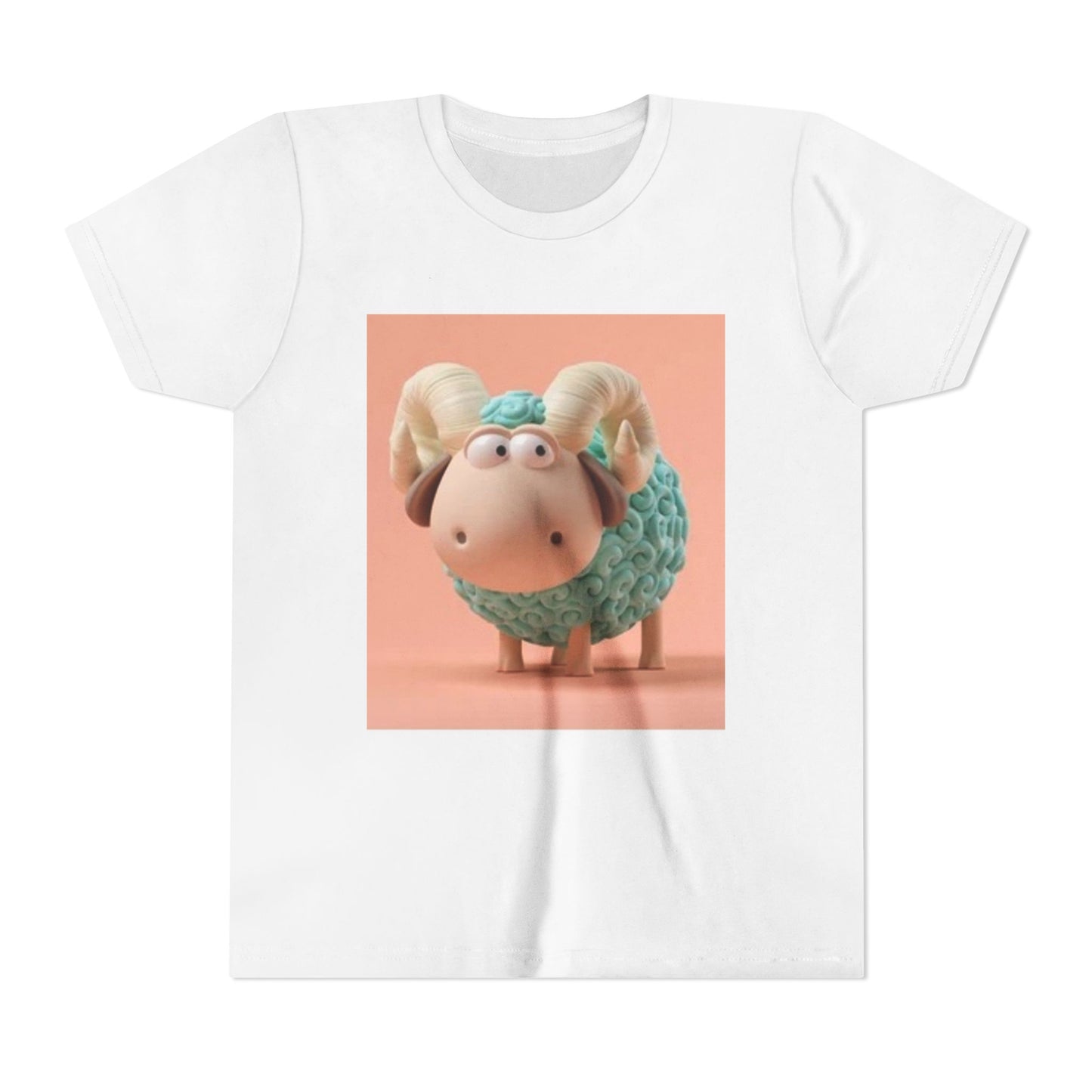 Cute Cartoon Sheep Youth Short Sleeve Tee - Fun and Whimsical Kids Shirt