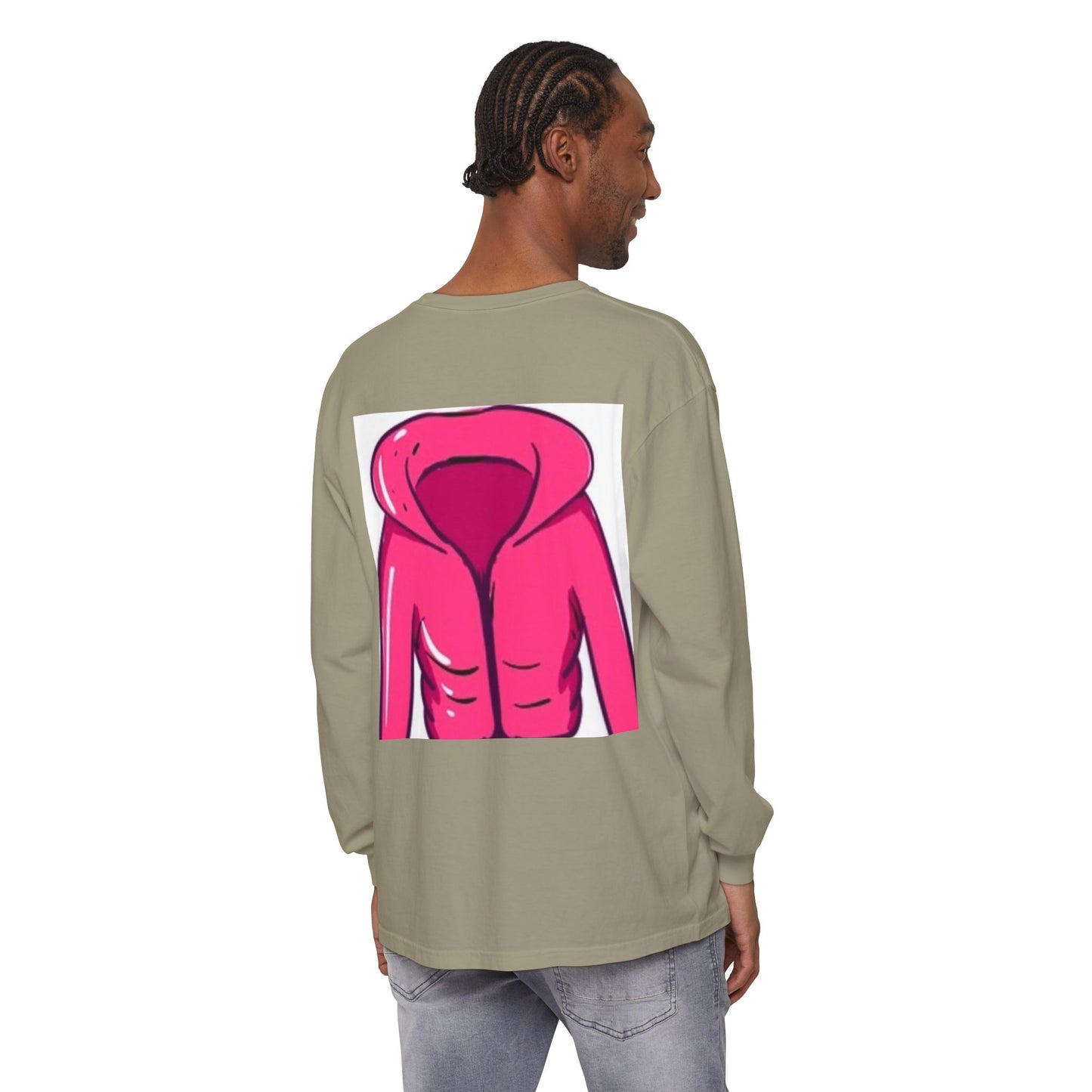 Unisex Garment-Dyed Long Sleeve T-Shirt - Cute Hoodie Print for Casual Wear