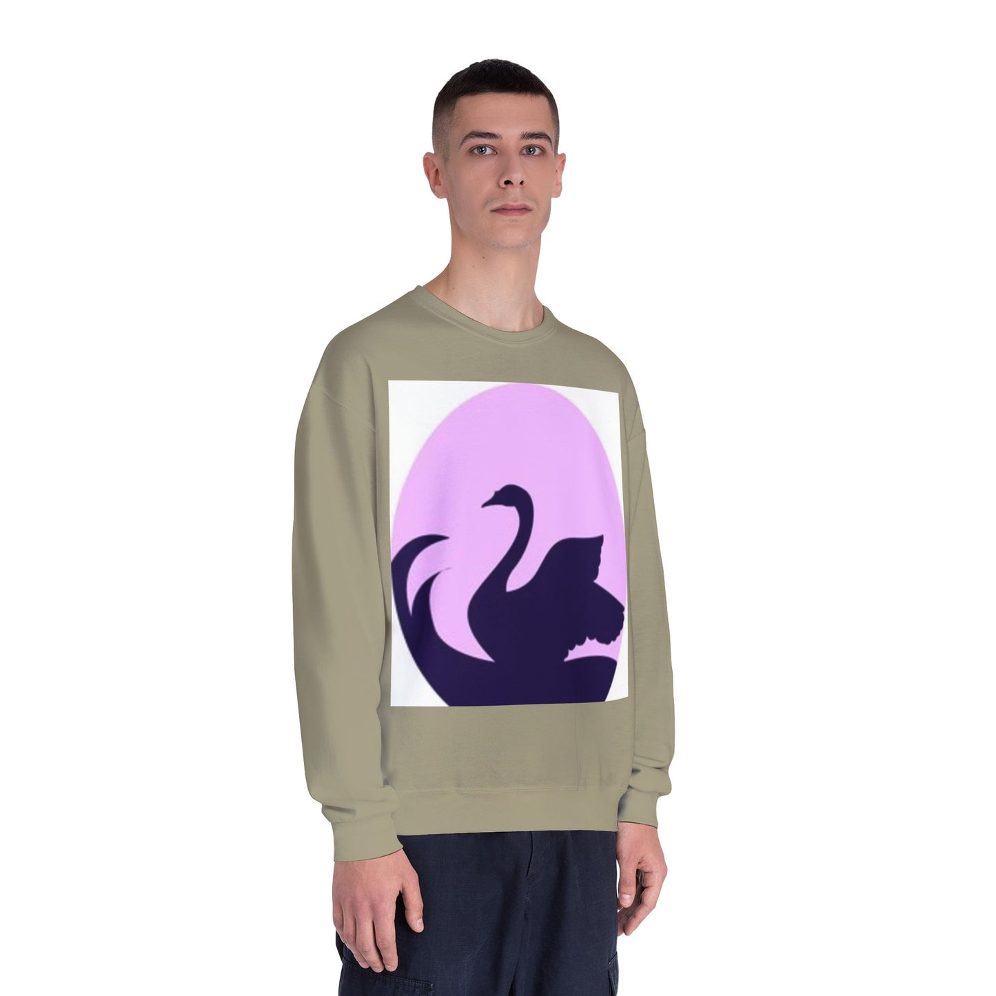 Elegant Swan Silhouette Unisex Crewneck Sweatshirt - Cozy Spring Fashion