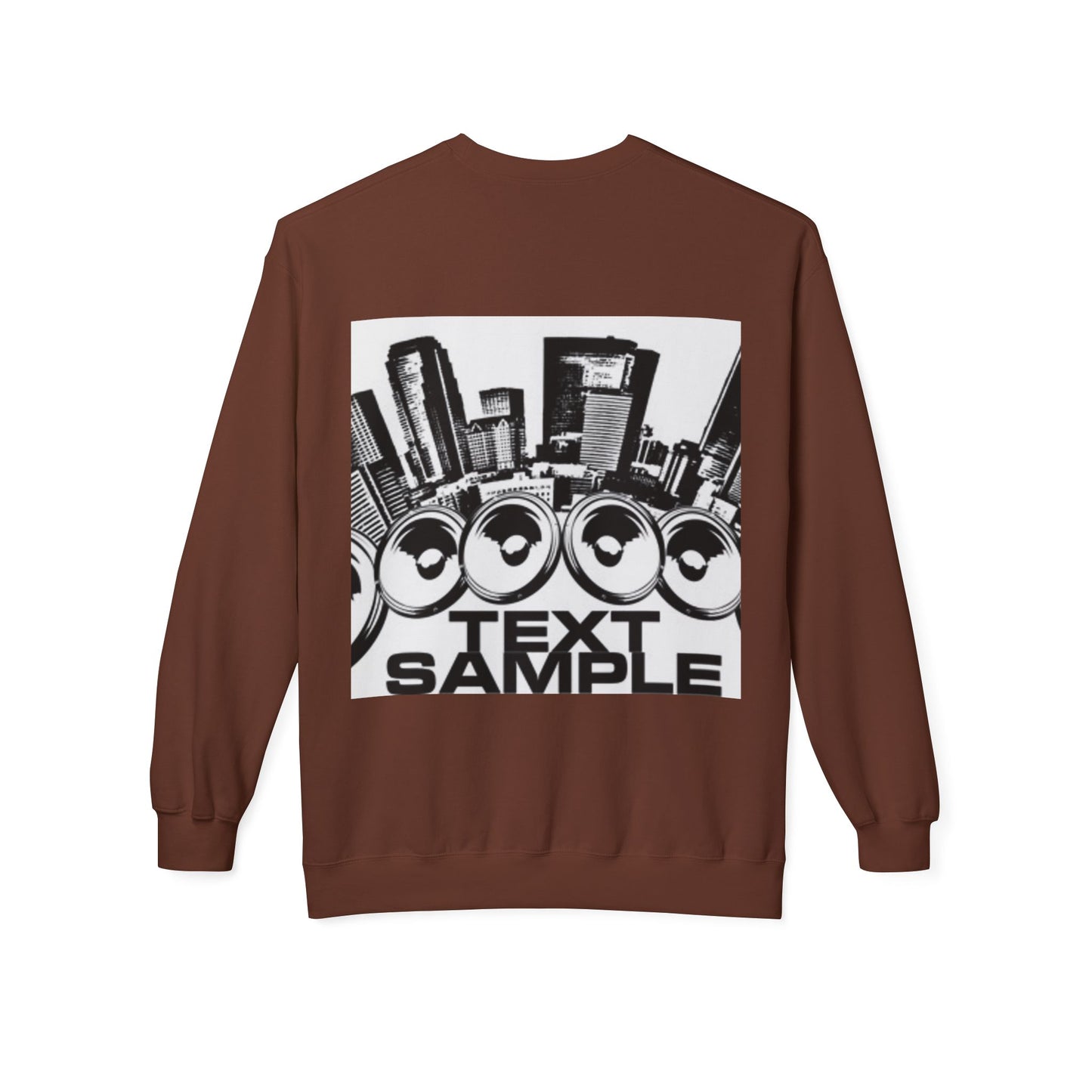 Urban Vibe Sound Wave Crewneck Sweatshirt - Unisex Fleece with Cityscape Design