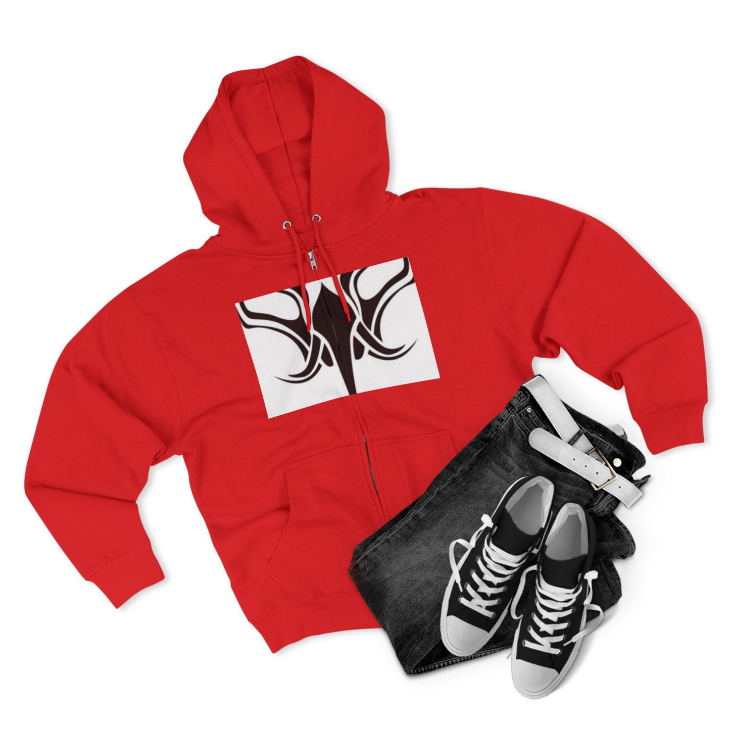 Tribal Design Unisex Zip Hoodie - Stylish & Versatile Outdoor Wear