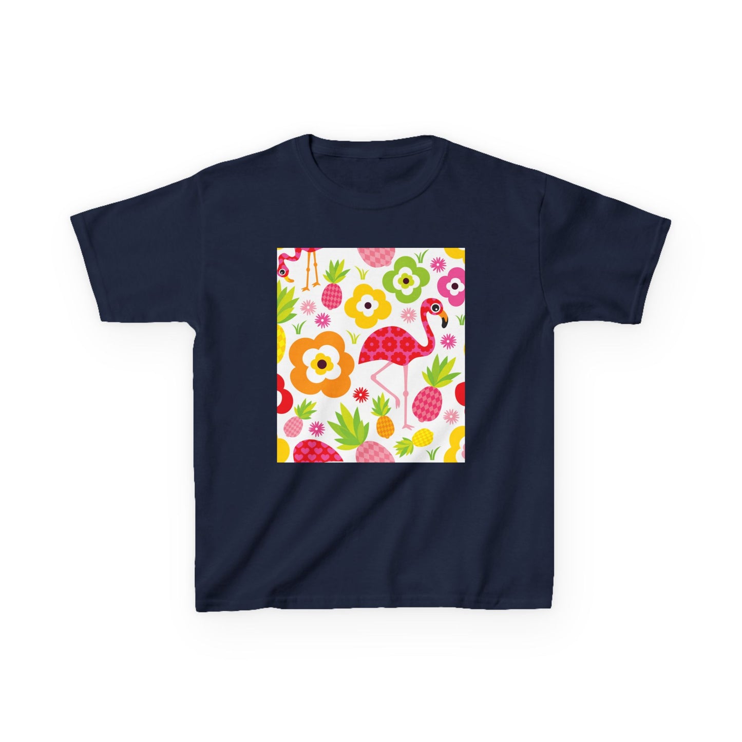 Kids Tropical Flamingo Tee - Fun & Colorful Cotton Shirt for Summer Adventures