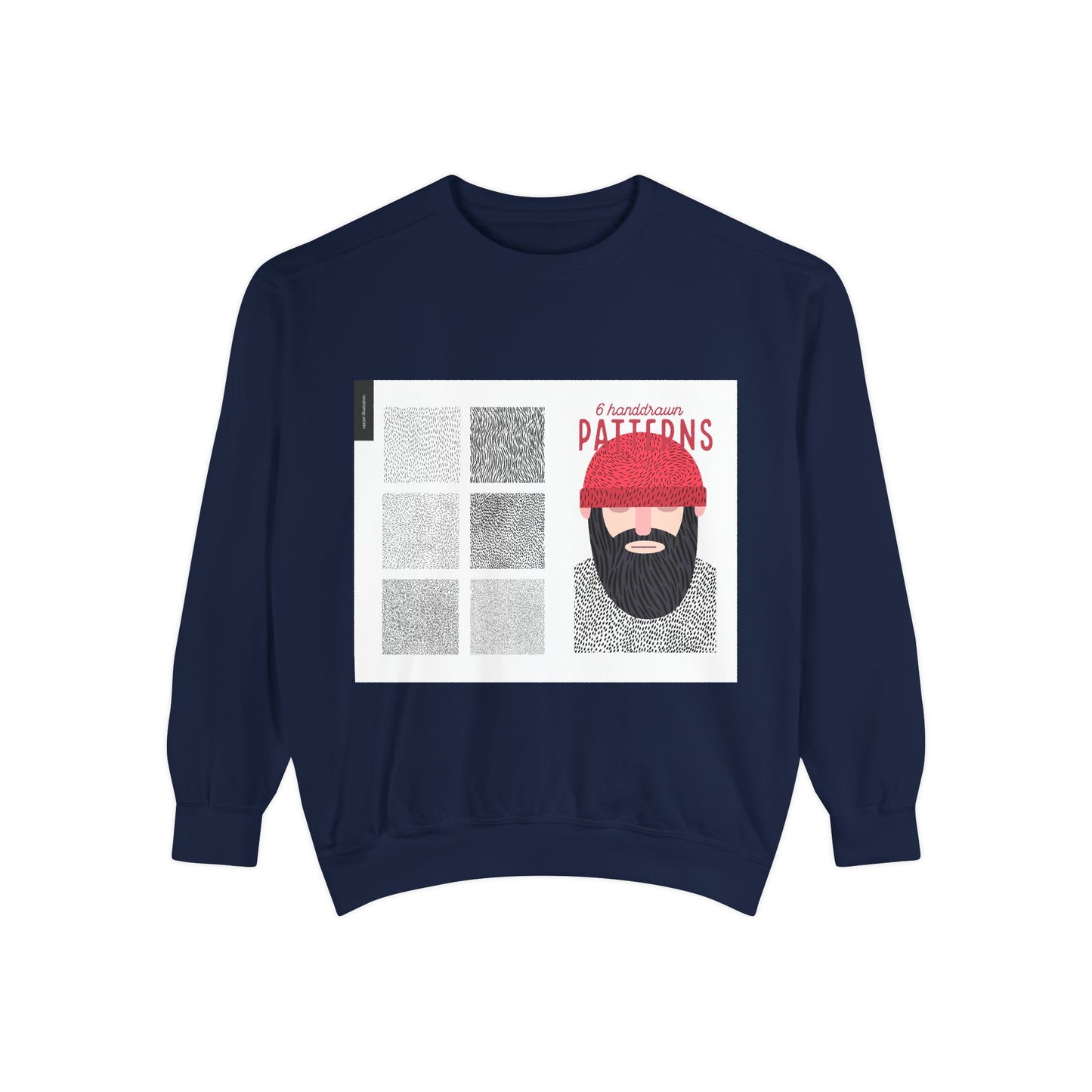 Creative Patterns Unisex Garment-Dyed Sweatshirt - Unique Design for Comfort & Style