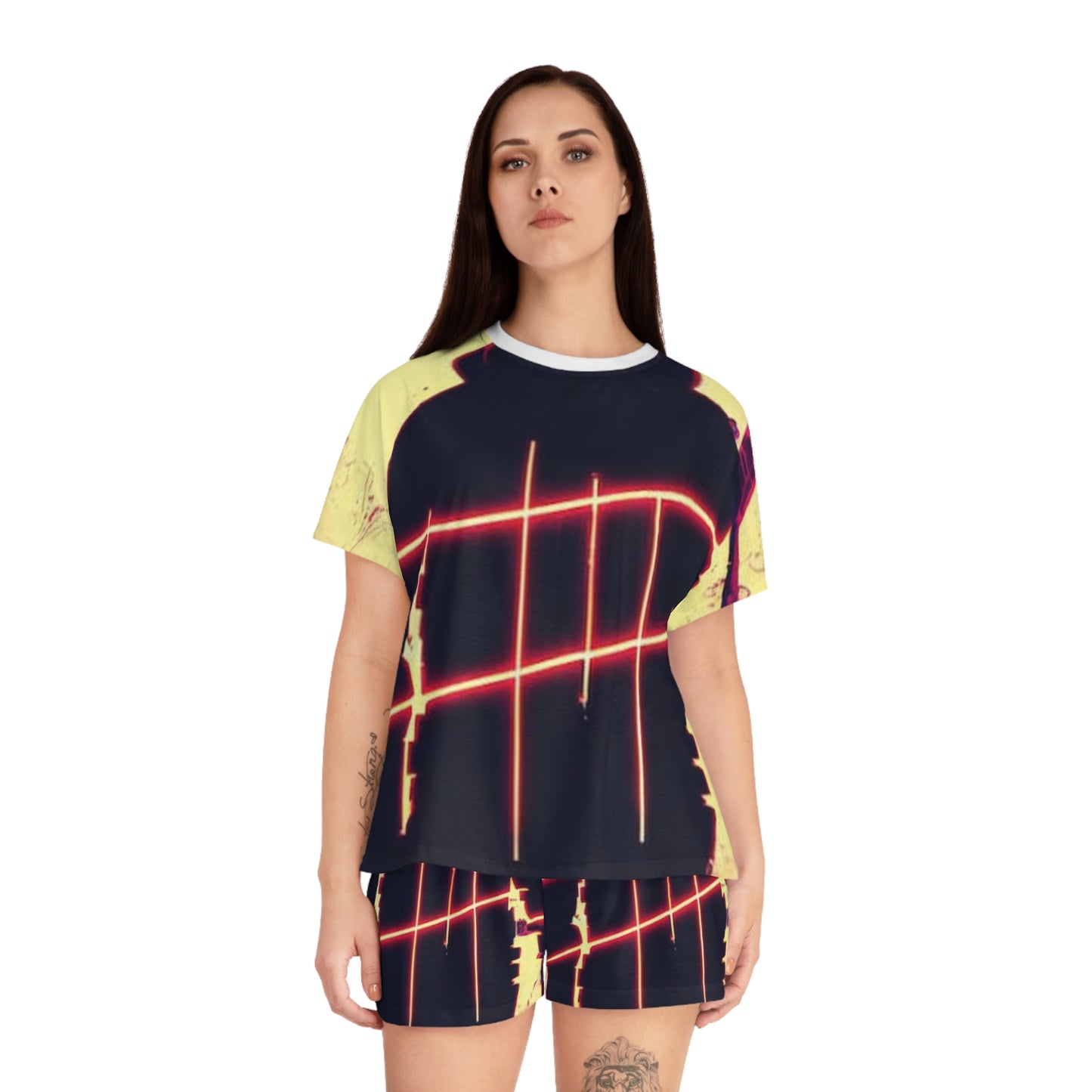 Neon Glow Women's Short Pajama Set - Stylish & Comfortable Sleepwear