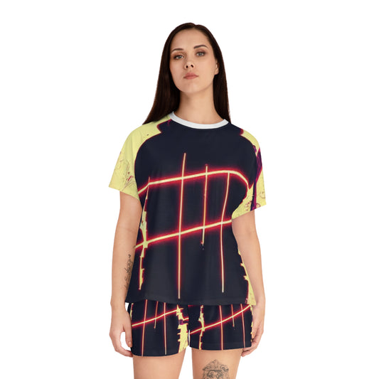 Neon Glow Women's Short Pajama Set - Stylish & Comfortable Sleepwear
