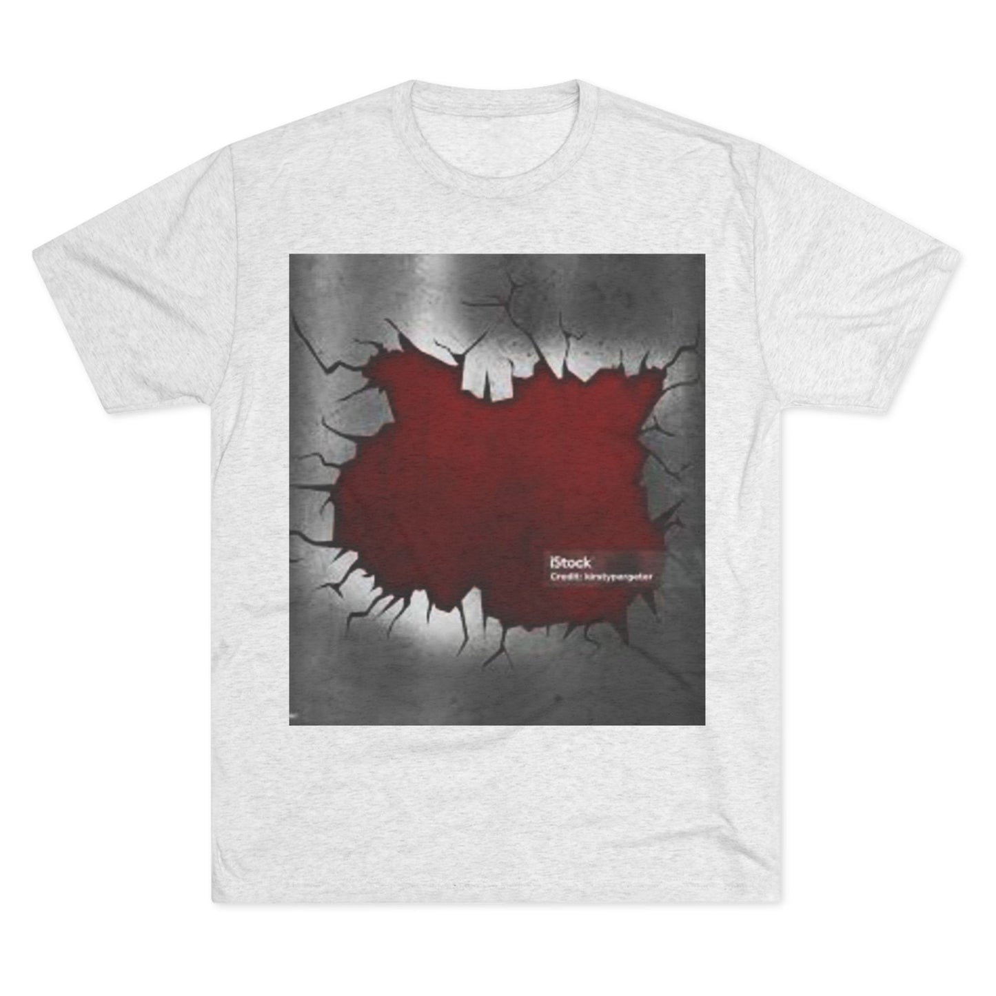 Bold Graphic Unisex Tri-Blend Crew Tee - Edgy Cracked Wall Design