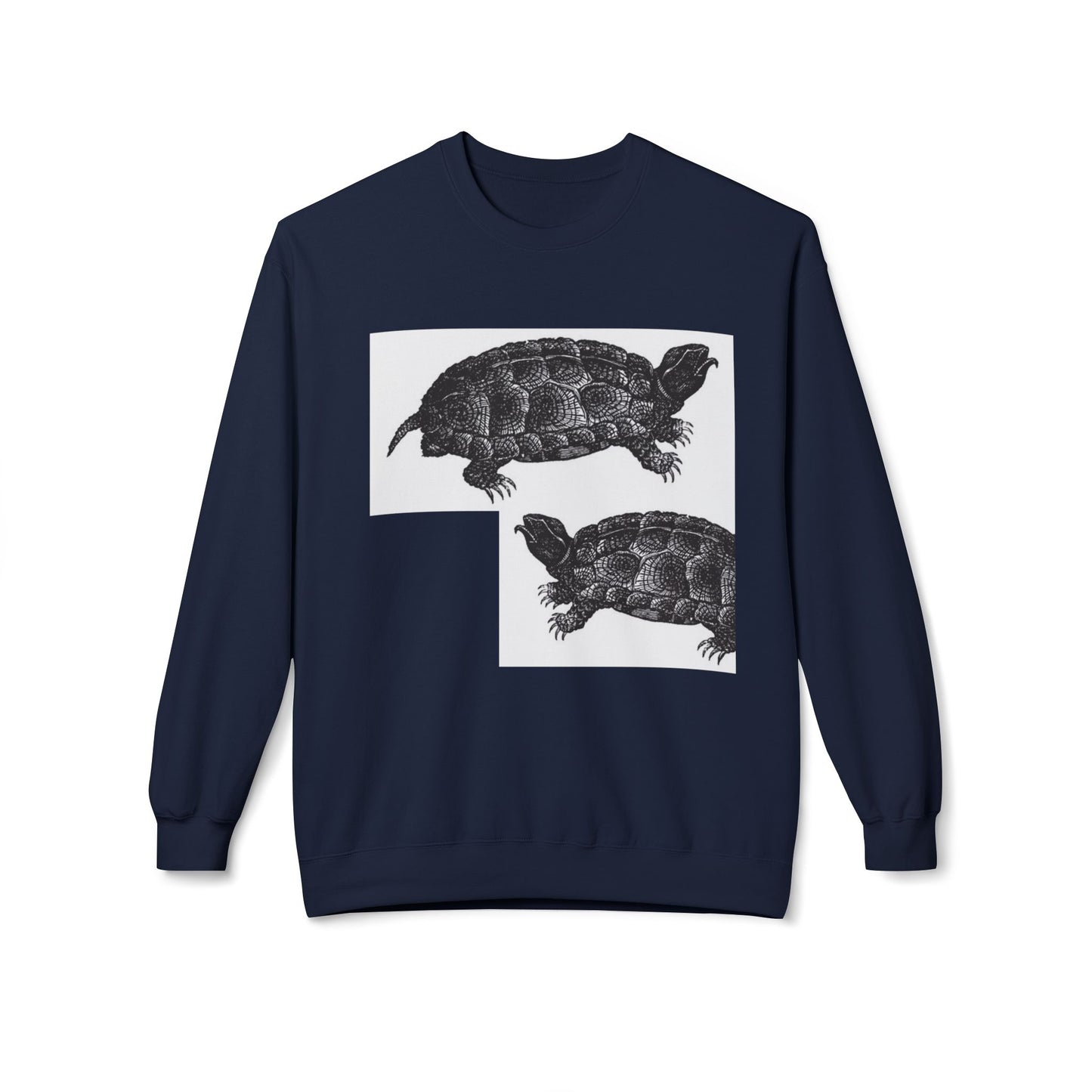 Vintage Turtle Graphic Fleece Crewneck Sweatshirt