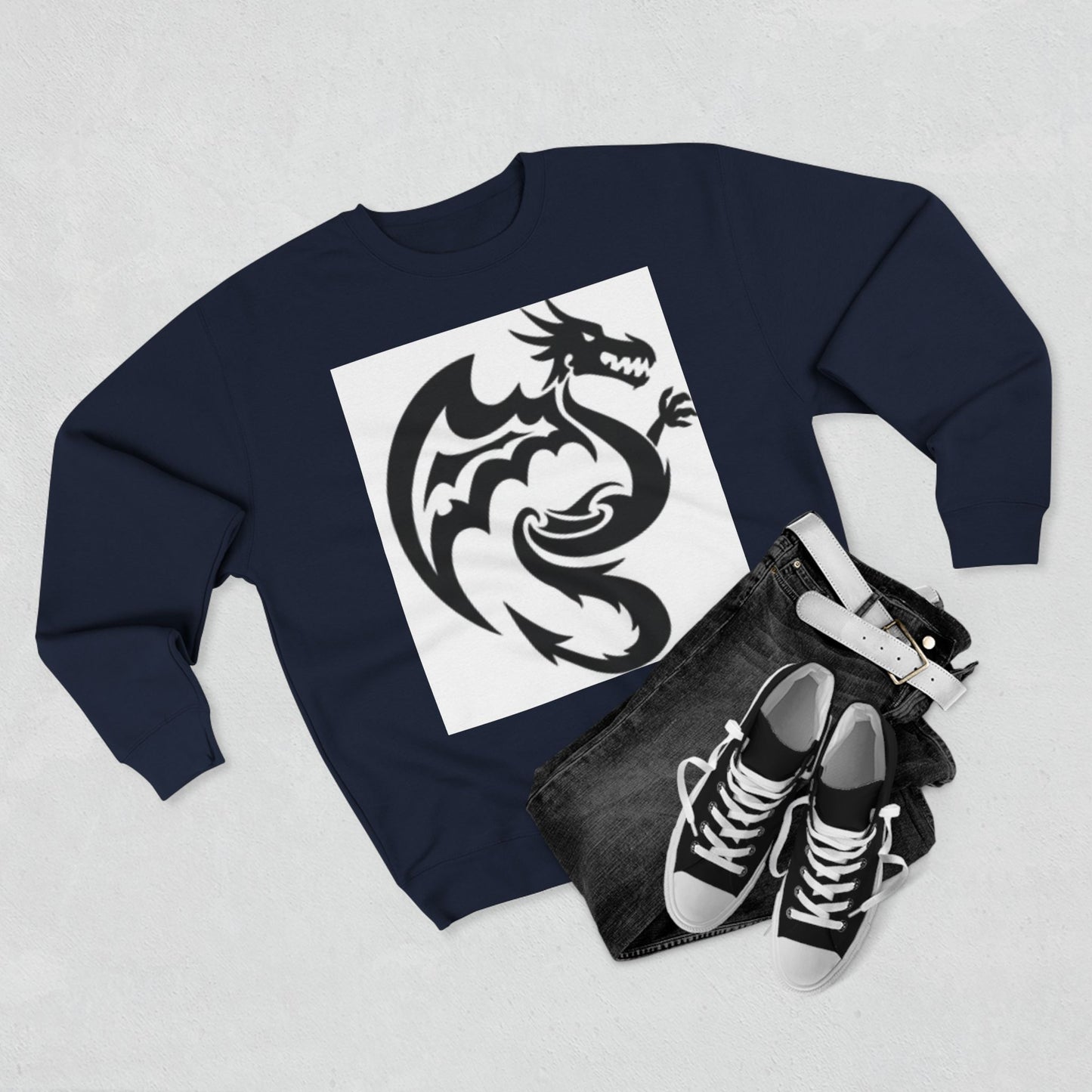 Unisex Dragon Graphic Crewneck Sweatshirt - Stylish & Cozy for Fantasy Lovers