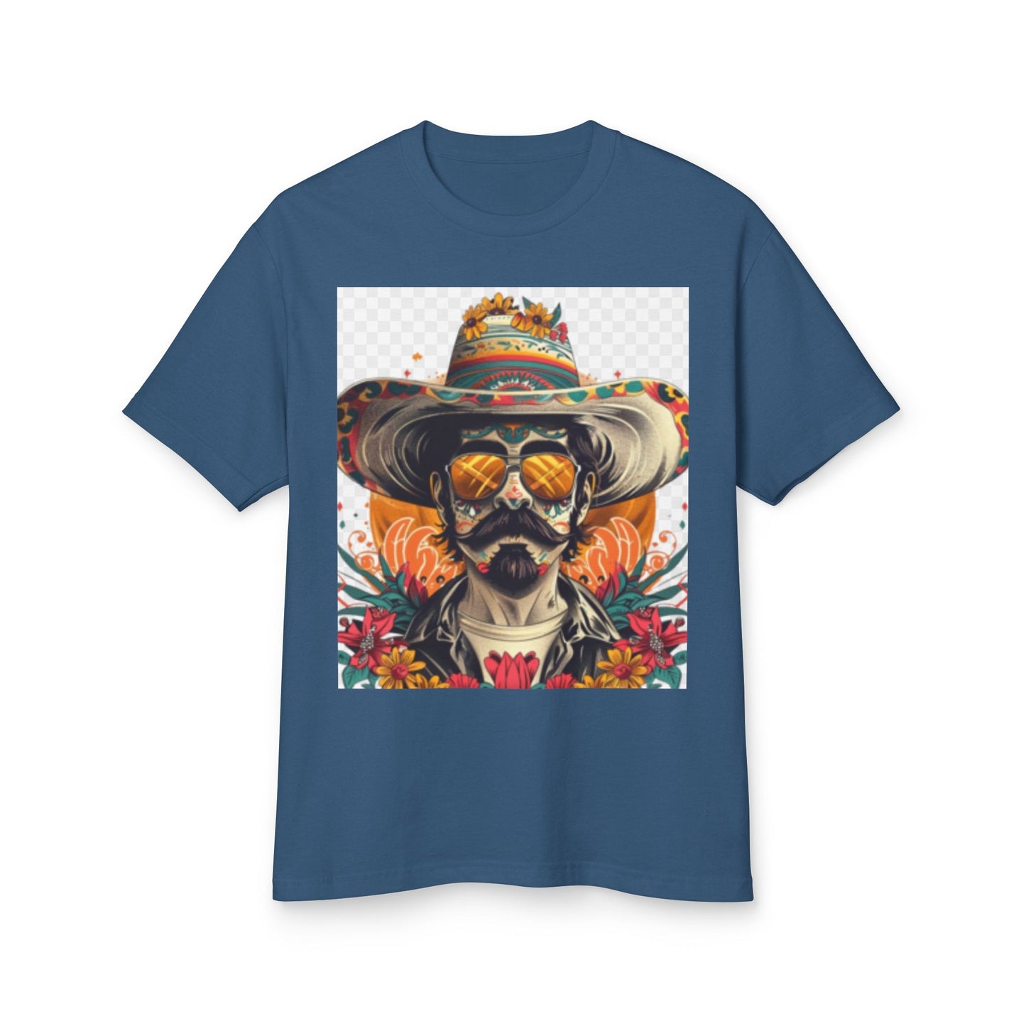 Day of the Dead Heavyweight Cotton Tee - Vintage Skull Design