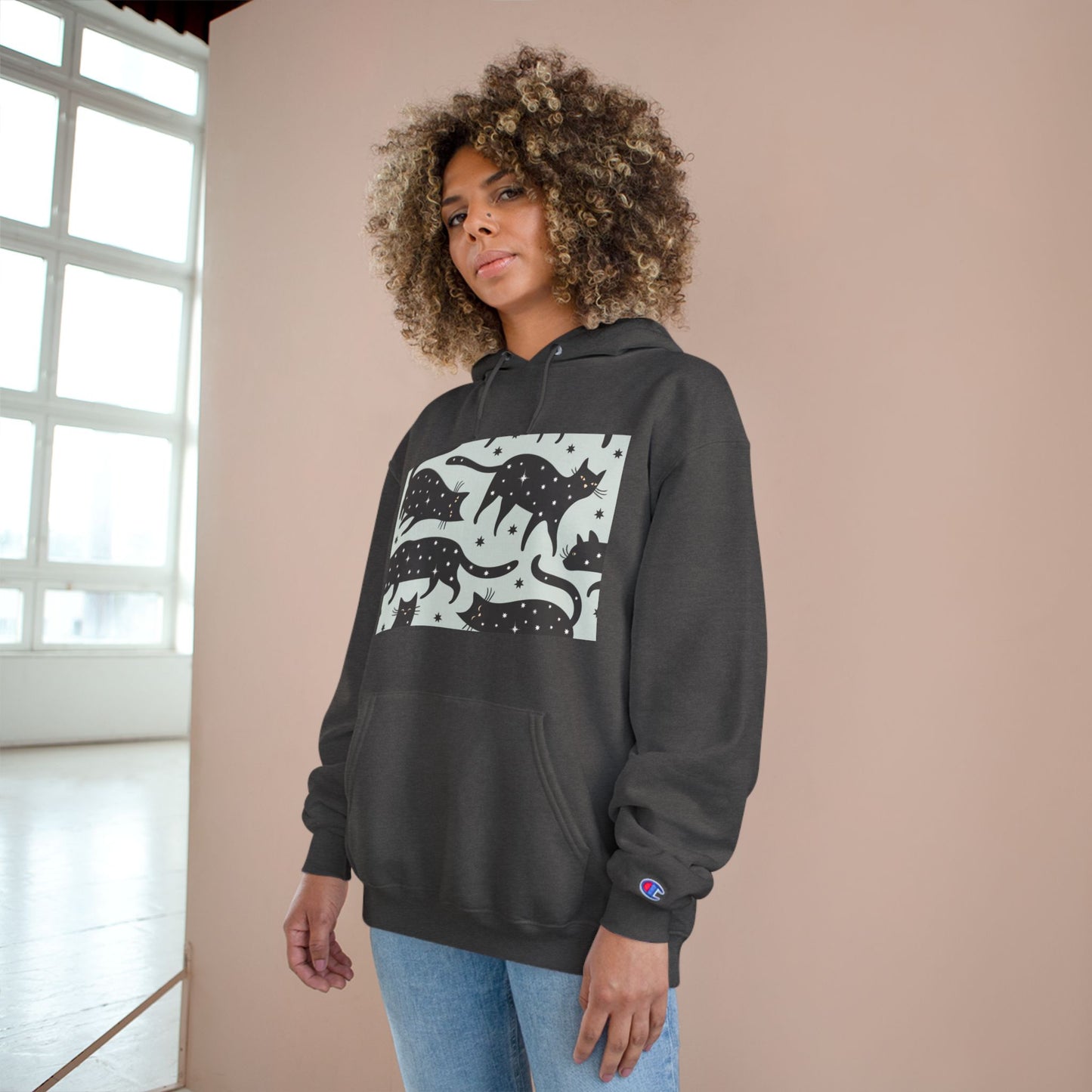 Cozy Cat Champion Hoodie - Perfect for Cat Lovers