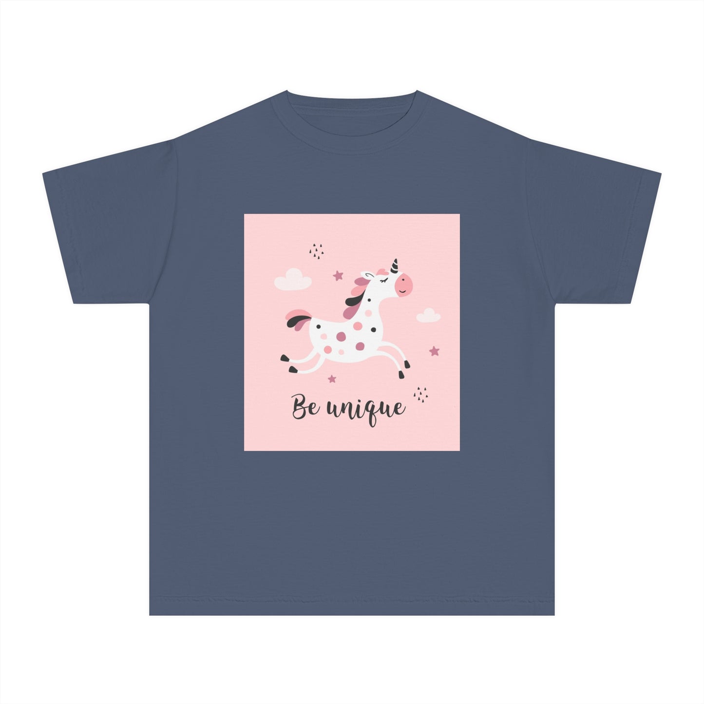 Girls' Unicorn T-Shirt - 'Be Unique' Midweight Tee