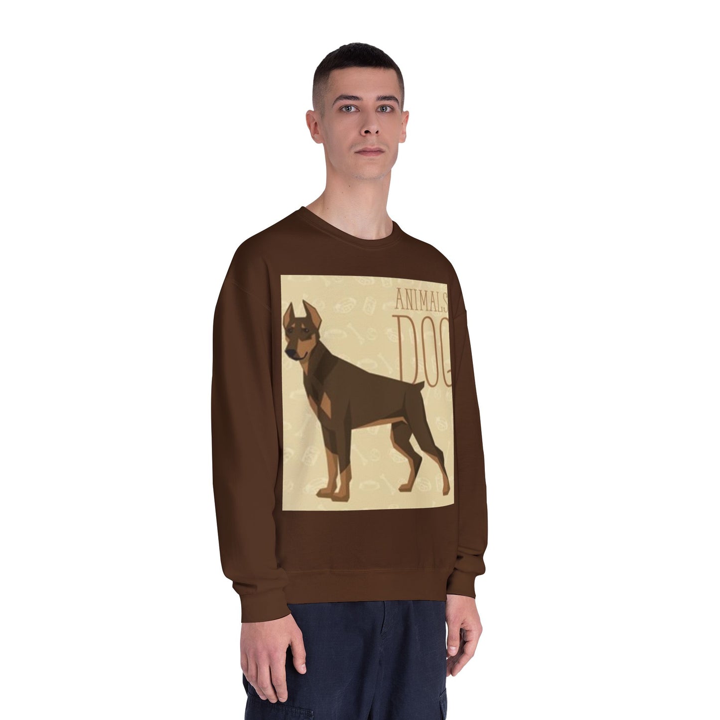 Minimalist White Crewneck Sweatshirt with Nature Design