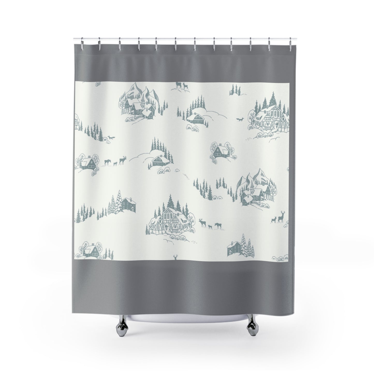 Rustic Charm Shower Curtain - Cozy Cabin Design for Nature Lovers