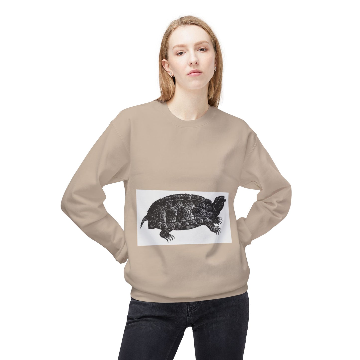 Turtle Design Unisex Fleece Crewneck Sweatshirt - Chill Vibes, Perfect Gift for Nature Lovers