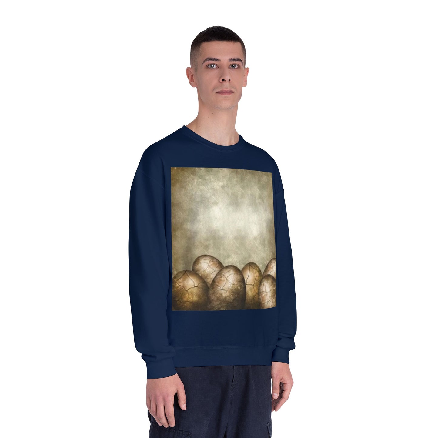 Cozy Vintage Egg Design Crewneck Sweatshirt